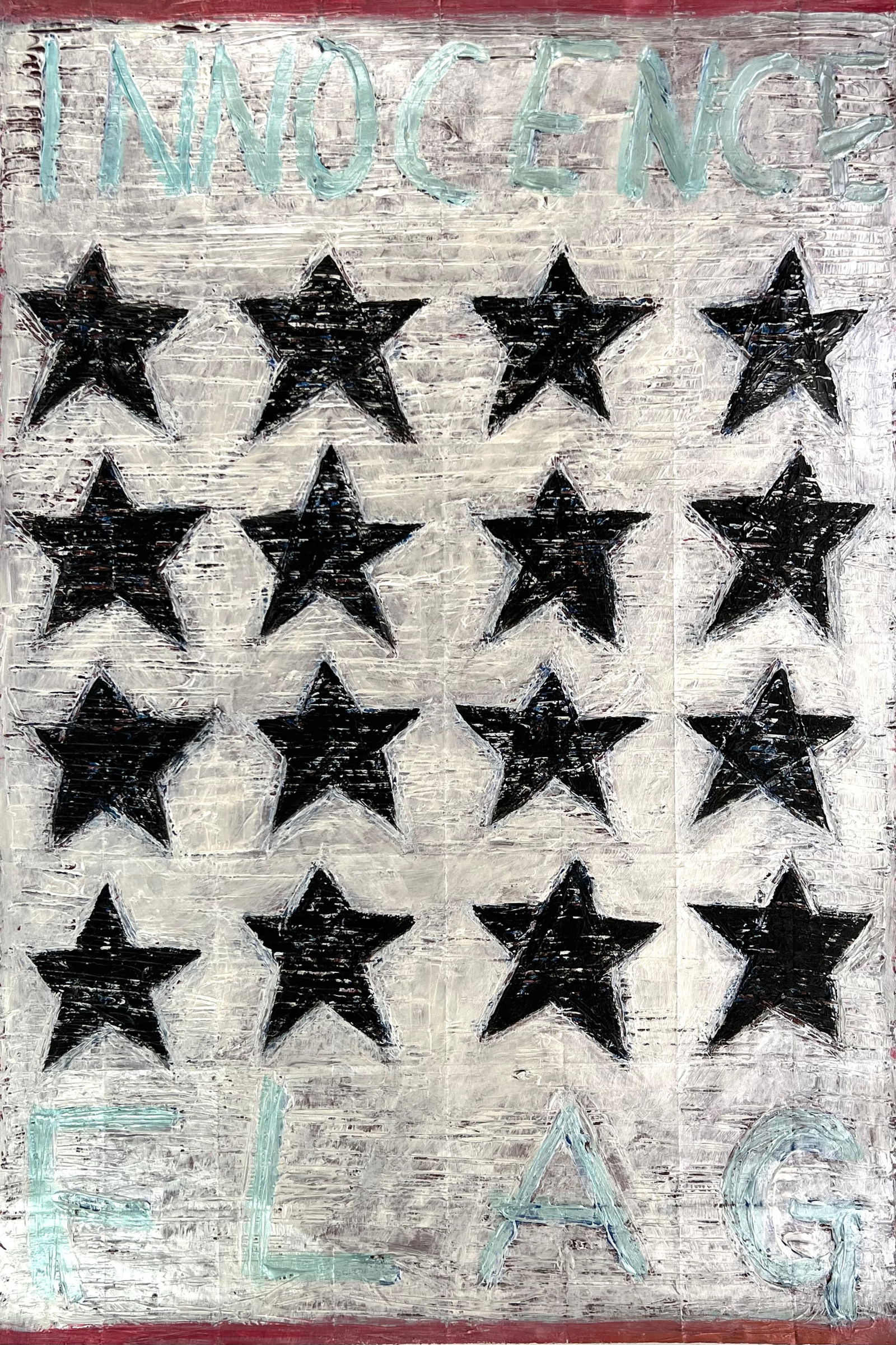 Sun-Hee J. Kwon (Korean/ American 1947- ) acrylic: Flag of Innocence acrylic on paper, 1988, signed, dated and titled on verso. 39 x 26" (sheet) Provenance: Private collection- Cleveland, OH *** PLEASE READ: IMPORTANT NOTE About