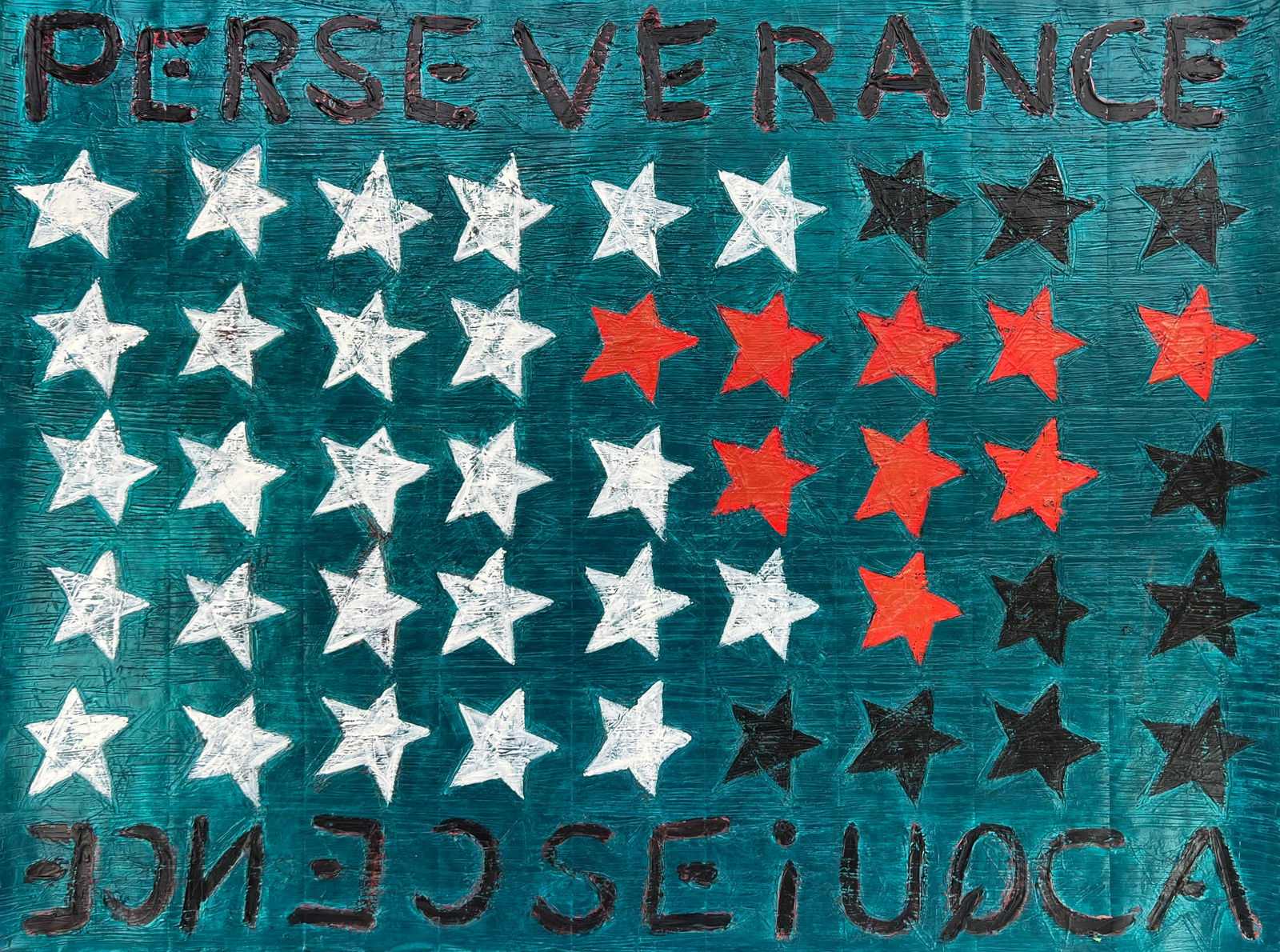 Sun-Hee J. Kwon (Korean/ American 1947- ) acrylic: Green Flag acrylic on paper, 1988, signed, dated and titled verso. 35 3/4 x 47 1/2" (sheet) Provenance: Private collection- Cleveland,, OH *** PLEASE READ: IMPORTANT NOTE About S