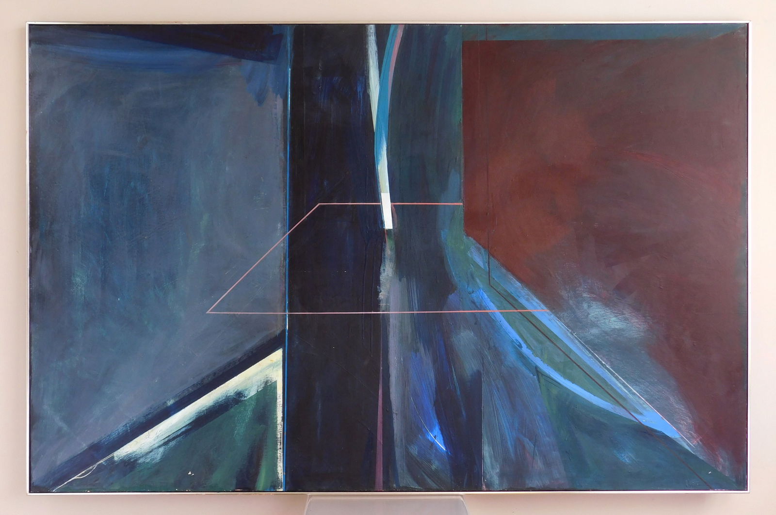 Patrick Kelly (American, 1939-2011) oil: Surging Softly Backward oil on canvas, framed. 48 x 72" Provenance: Private collection- Chagrin Falls, OH Brenda Kroos Gallery- Cleveland, OH *** PLEASE READ: IMPOR