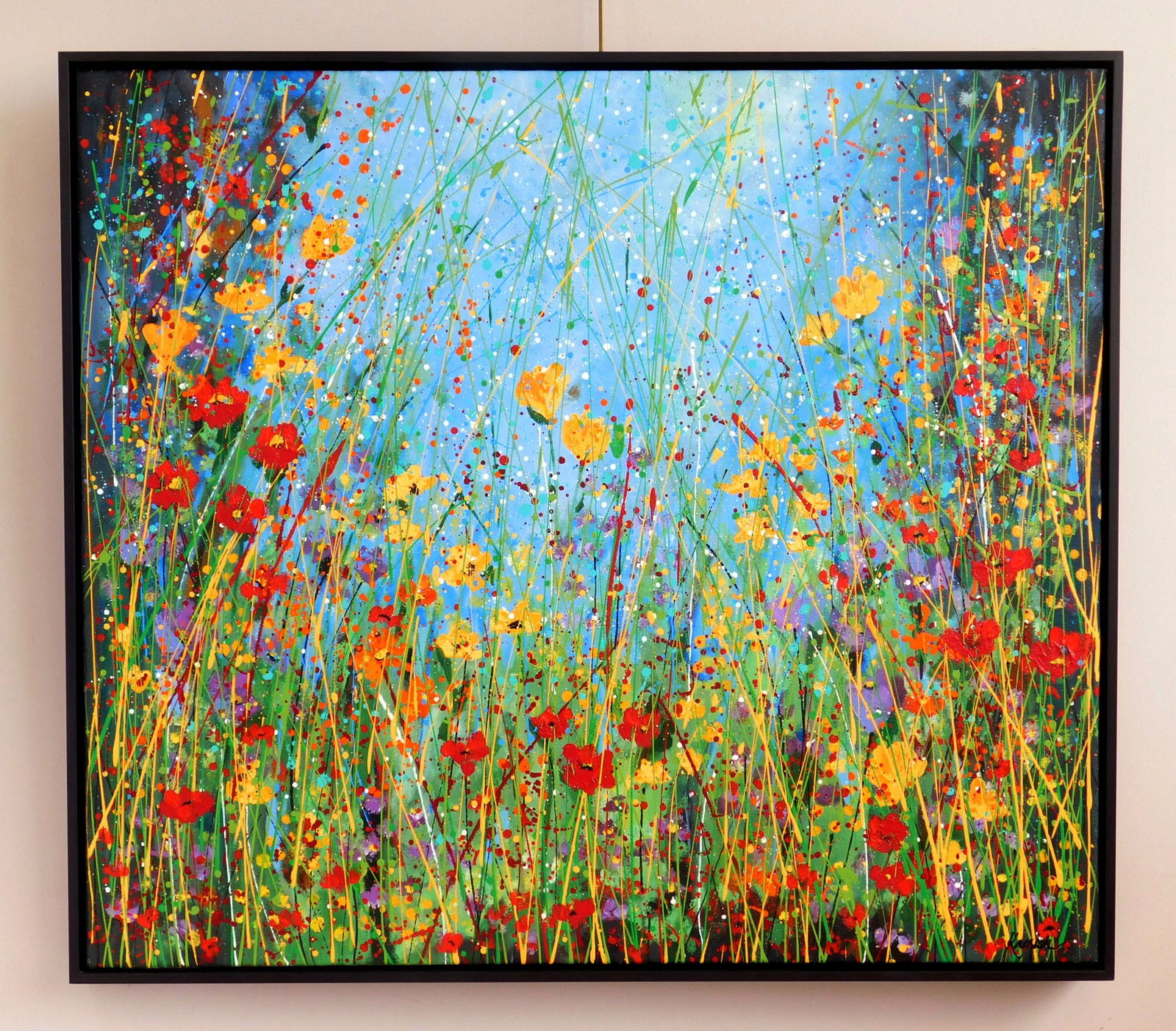 Karnish Art (South African, 1968- ) acrylic: Enchanted Quietude acrylic on canvas, 2022, signed Karnish lower right, framed. 34 1/2 x 39" Provenance: Private collection- Shaker Heights, OH A certificate of authenticity from the artist accompanie