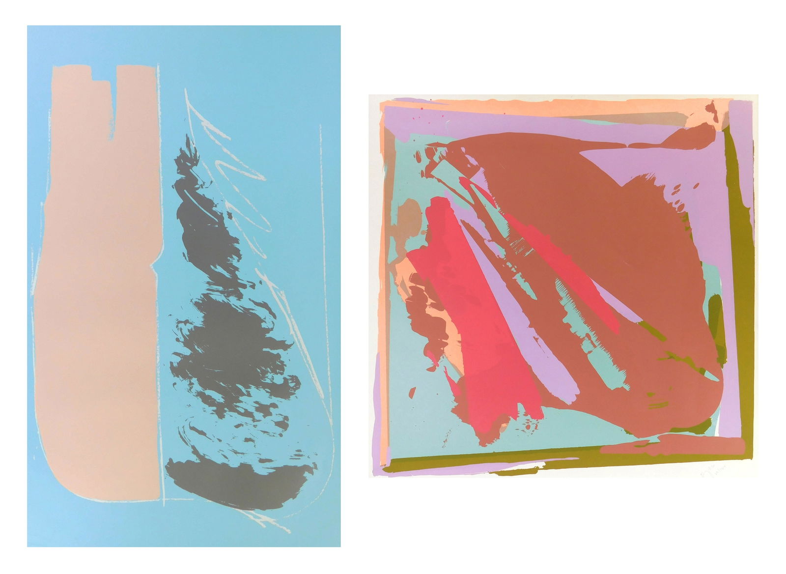 2 20th c. American School silkscreens: 1). Daryyl Hughto (American, 1943- )- Pelican- silkscreen in colors, 1979, signed and numbered 25/160 in pencil. 30 x 30" (sheet) 2). Michael Steiner (American, 1945- )