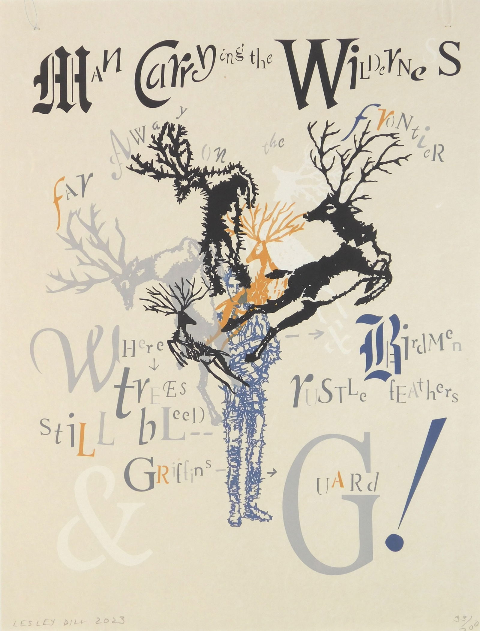 Lesley Dill (American, 1950- ) relief print (1 of 4)