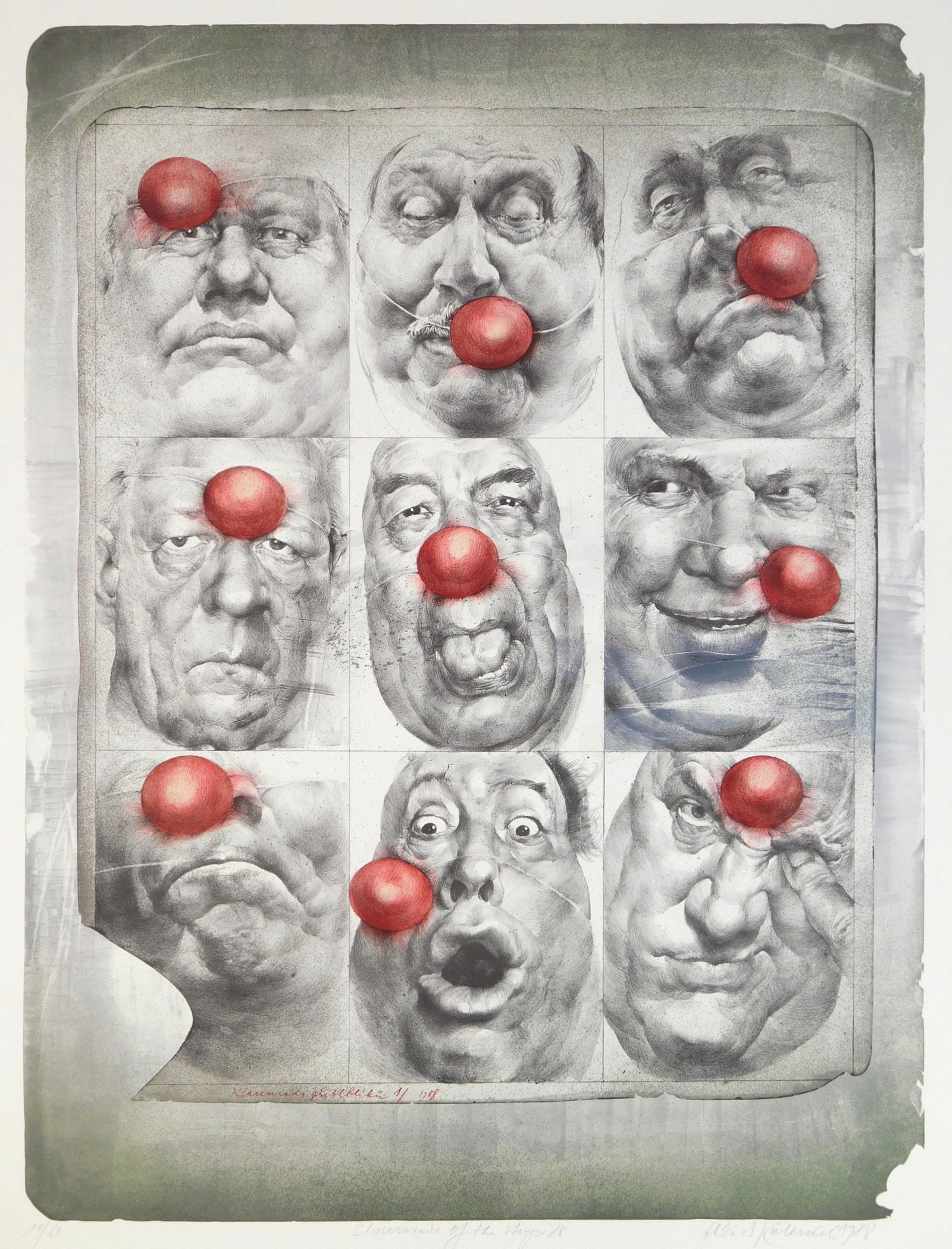 Oldrich Kulhanek (Czech, 1940-2013) lithograph: lithograph in colors, 1988, signed, dated, titled and numbered 10/60 in pencil, printed by Tomas Svoboda, matted and framed. 25 1/2 x 19 1/8"