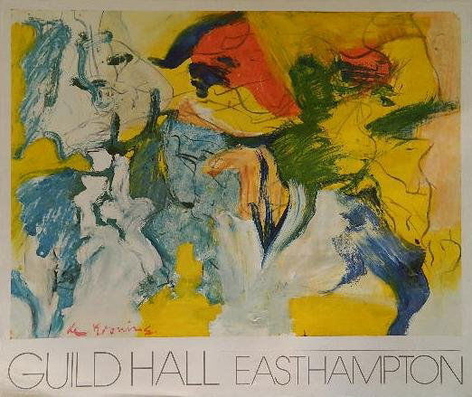 after Willem De Kooning poster: after Willem De Kooning- Guild Hall East Hampton- off-set lithographic poster. 33 x 39''