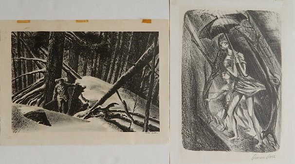 Peter Helck, Gwen Lux - 2 lithographs