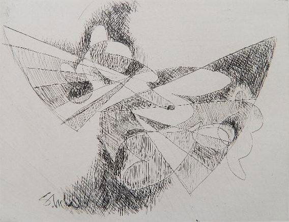 Stanton MacDonald-Wright etching: Stanton MacDonald-Wright- Untitled- etching, 1962, signed, dated and numbered 11/60, plate 13 from Michel Seuphor, 'Futuriste Abstractioniste Dadaists - The Forerunners of The Avant-Garde', Vol. I, Ga