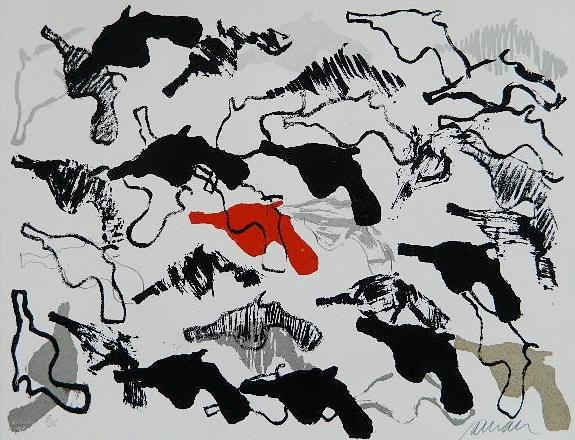 Arman silkscreen: Arman- ''Boom-Boom''- silkscreen in colors, 1966, signed and numbered in pencil, edition of 225. 16 7/8 x 21 13/16''
