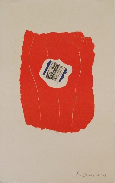 Robert Motherwell lithograph: Robert Motherwell- ''Tricolor''- lithograph in colors, 1973, signed and numbered 117/125 in pencil. 22 1/4 x 14''