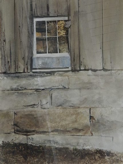 Richard Treaster watercolor: Richard Treaster- ''West Window''- watercolor on paper, 1967/68, signed Treaster lower right. 27 1/2 x 21 1/2'' Exhibited: ''Mainstreams 68'', Marietta College, Marietta, Ohio, 1968. ''The Simple Life