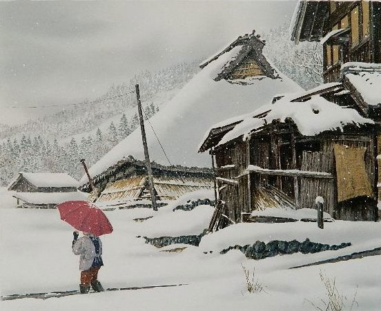 Brian Williams woodblock: Brian Williams- ''Between Snows''- woodblock in colors, 2002, signed, dated, titled and numbered 49/100 in pencil, very good condition. 15 1/2 x 19''