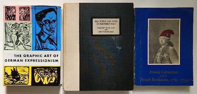 3 Books on Art: 3 Books on Art- 1.) Arms, Dorothy N. and John T., ''Hill Towns And Cities of Northern Italy'', The MacMillan Co, New York, 1932, frontispiece missing, other listed illustrations present; 2.) Buchheim,