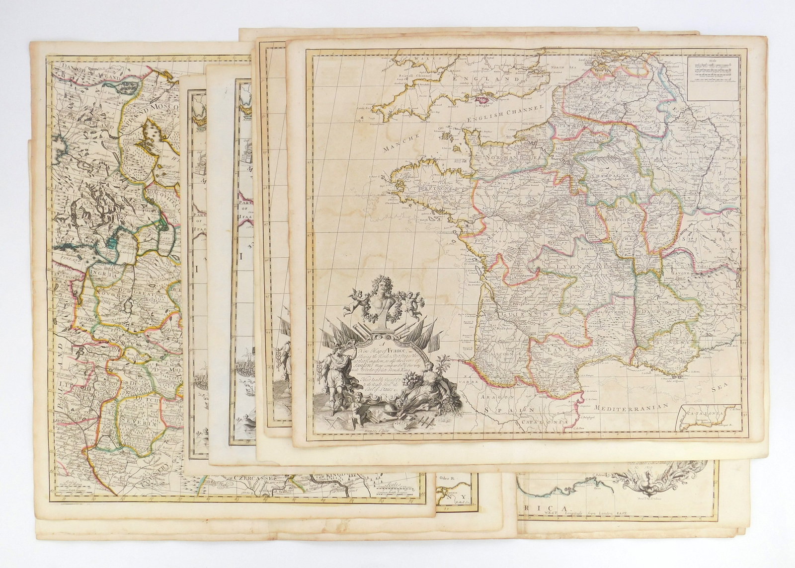 12 John Senex (British, 1678-1740) engraved maps (1 of 13)