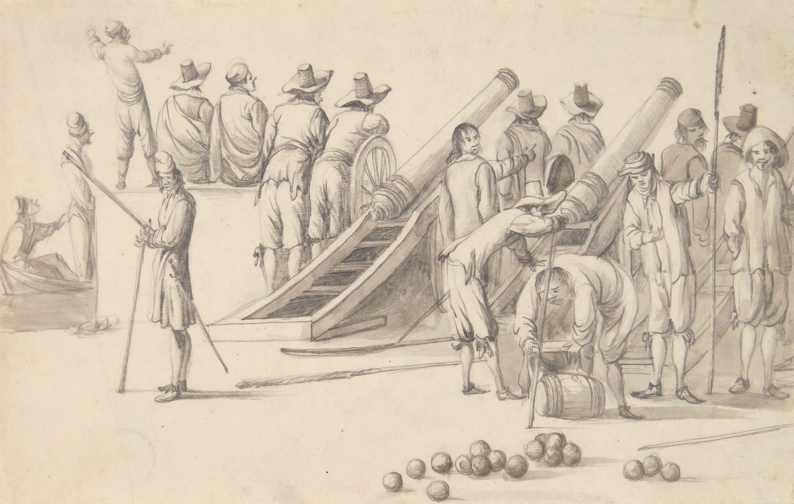 Attrib. to Jan Abrahamsz Beerstraeten (Dutch, 1622-1666) drawing (1 of 7)