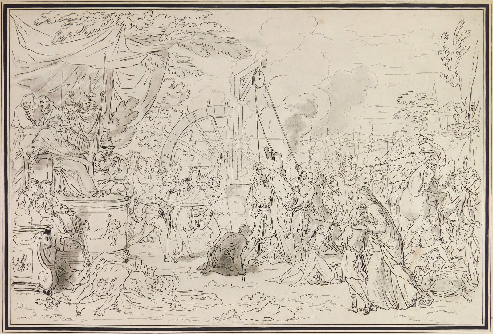 after Christian F. Boetius (German, 1706-1782) engraving: The Persecution of the Christians etching, after Bernard Picart (French,1673-1733). 12 1/4 x 17 1/2" Provenance: Private collection- Fort Myers, FL *** PLEASE READ: IMPORTANT NOTE About S&H