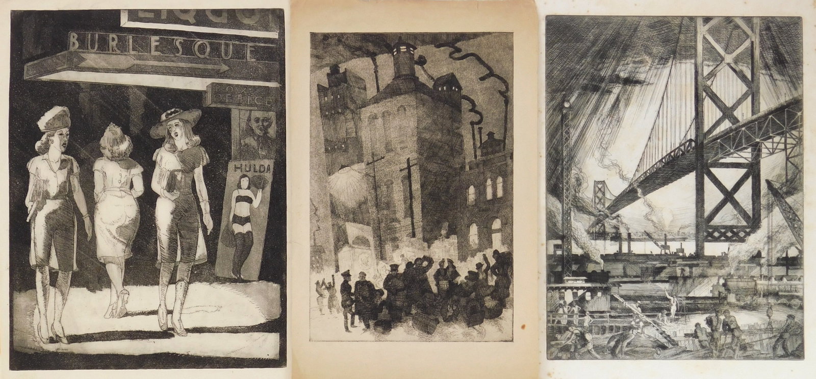 3 20th c. American School etchings (1 of 5)