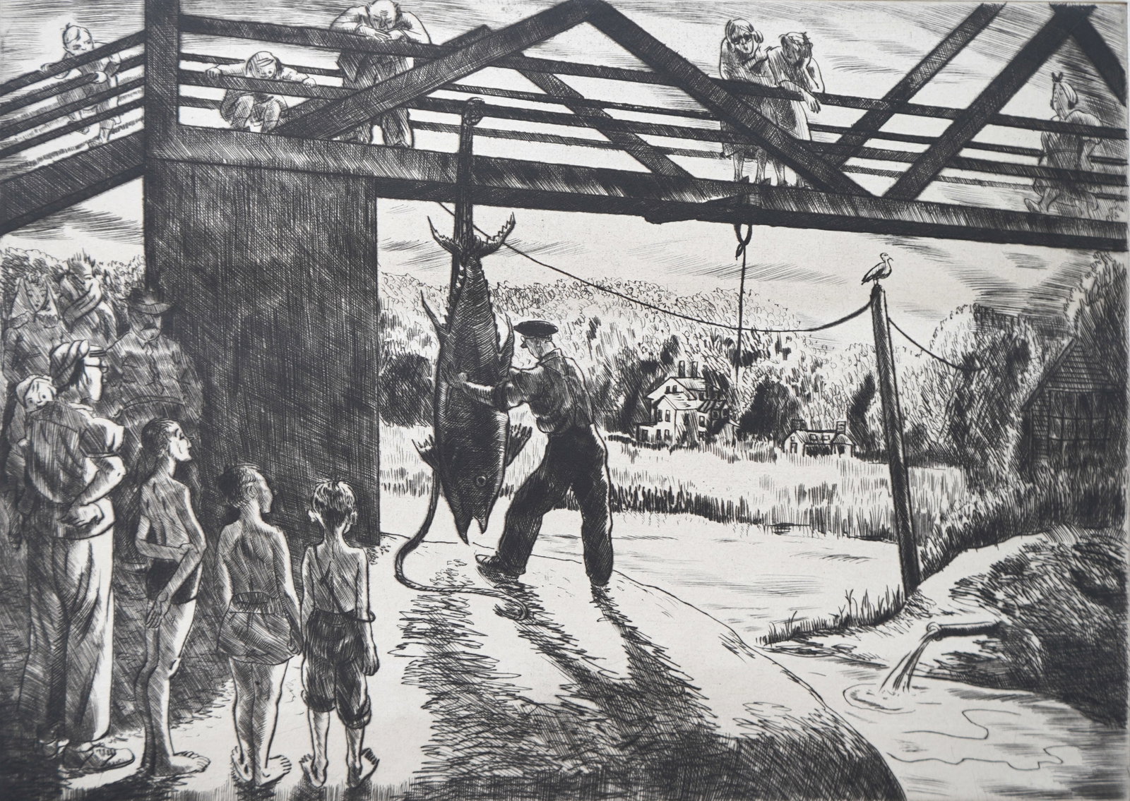 Peggy Bacon (American, 1895-1987) etching: An Object of Interest etching, 1942, signed and titled in pencil. 7 1/4 x 10 3/8'' Literature: Flint 138 Provenance: Private collection- Denver, CO *** PLEASE READ: IMPORTANT NOTE