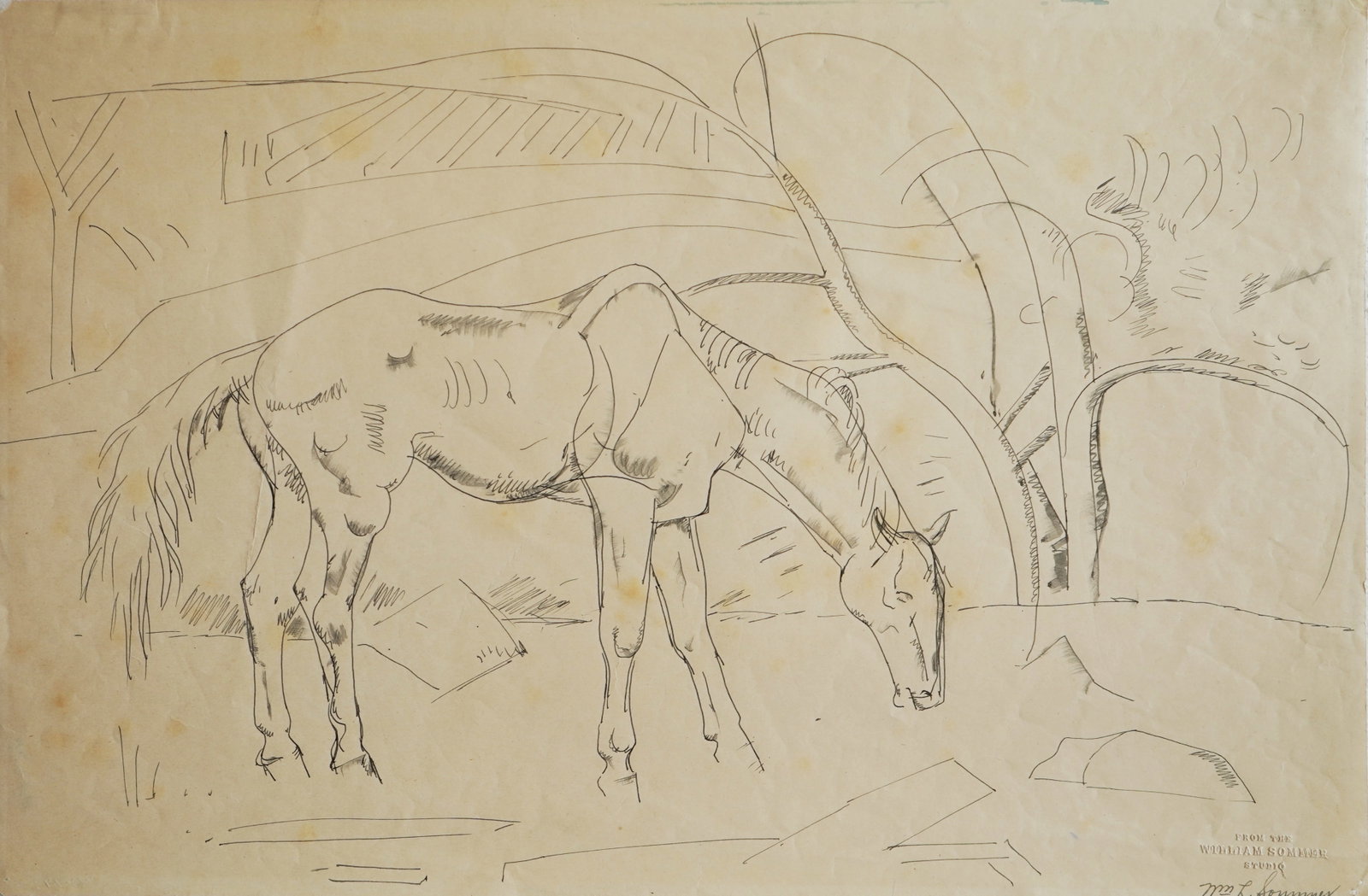 William Sommer (American, 1867-1949) pen and ink (1 of 4)