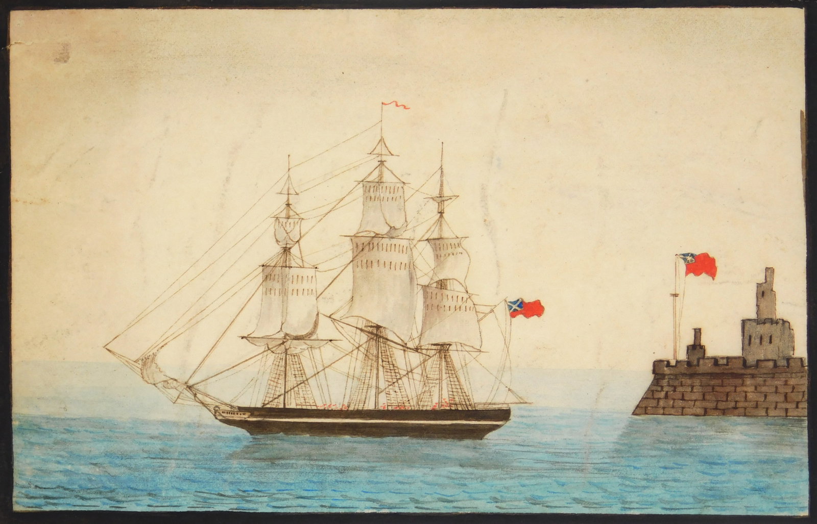 George Washington Sully (American, 1816-1890) watercolor (1 of 4)
