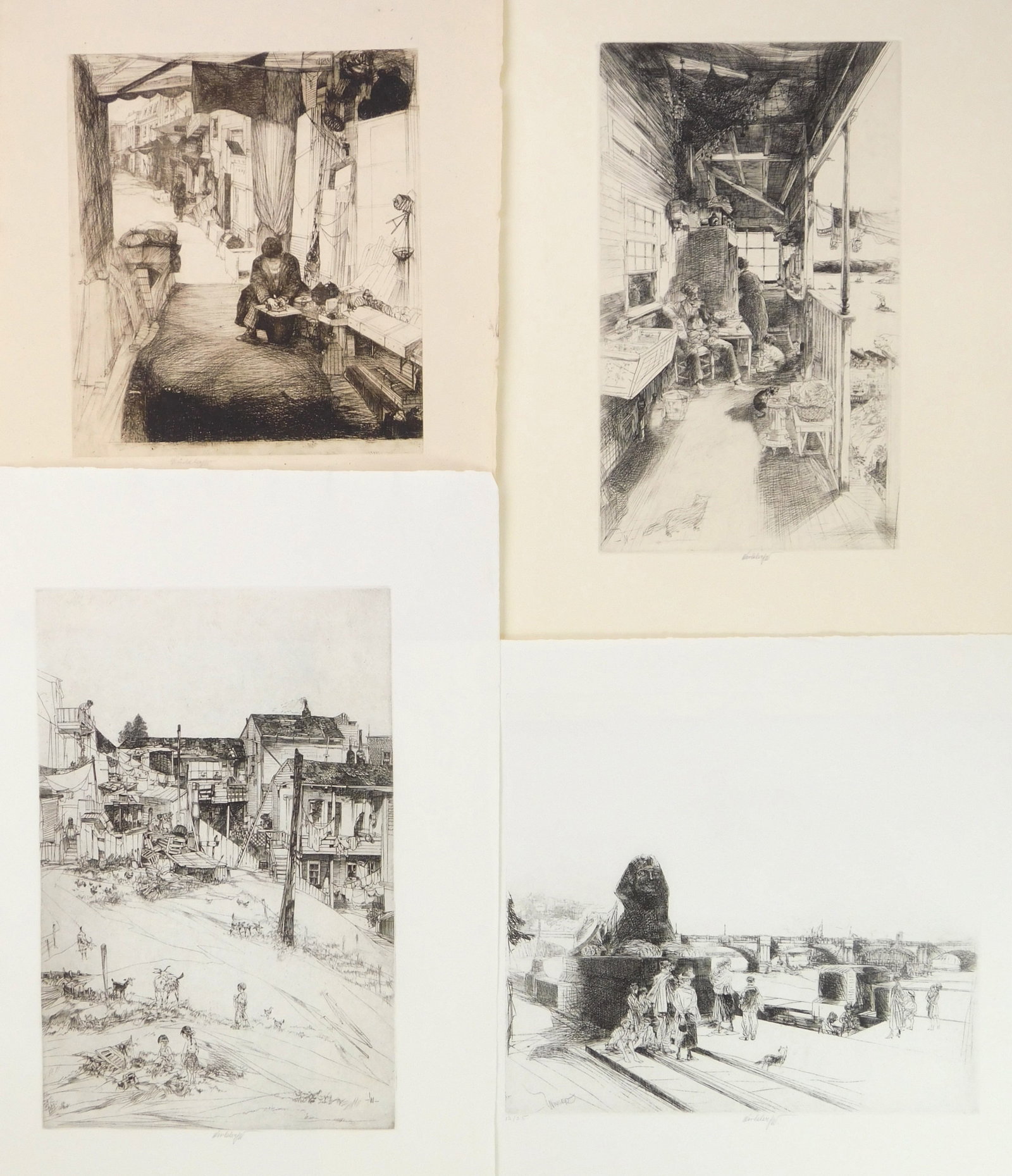 4 John Winkler (American, 1890-1979) etchings (1 of 13)