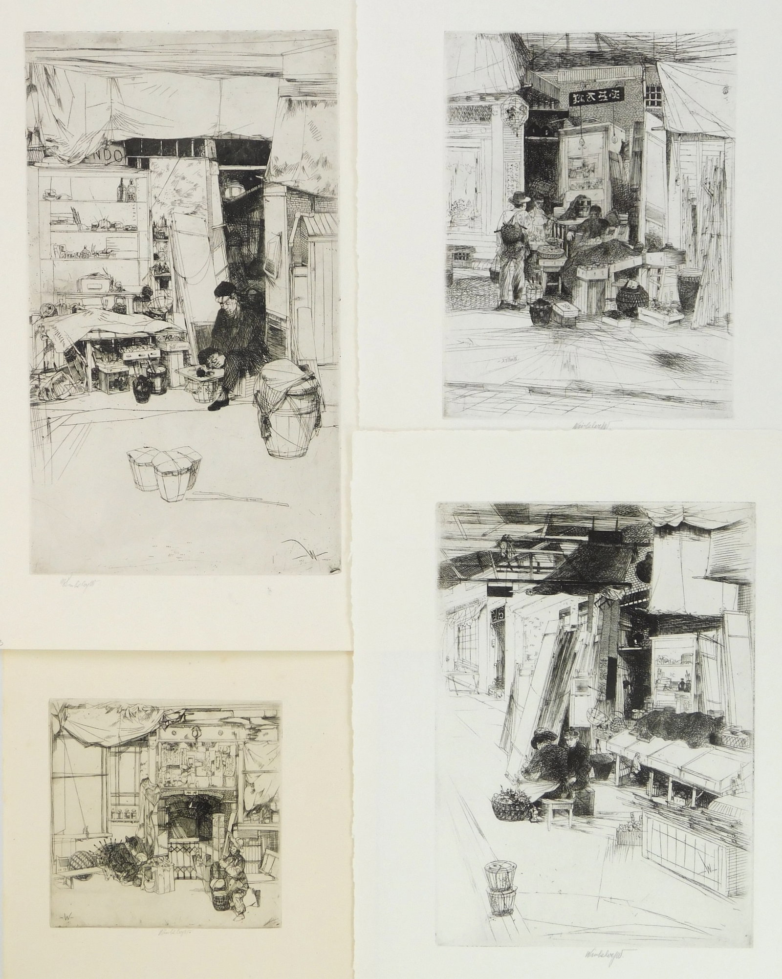 4 John Winkler (American, 1890-1979) etchings (1 of 10)