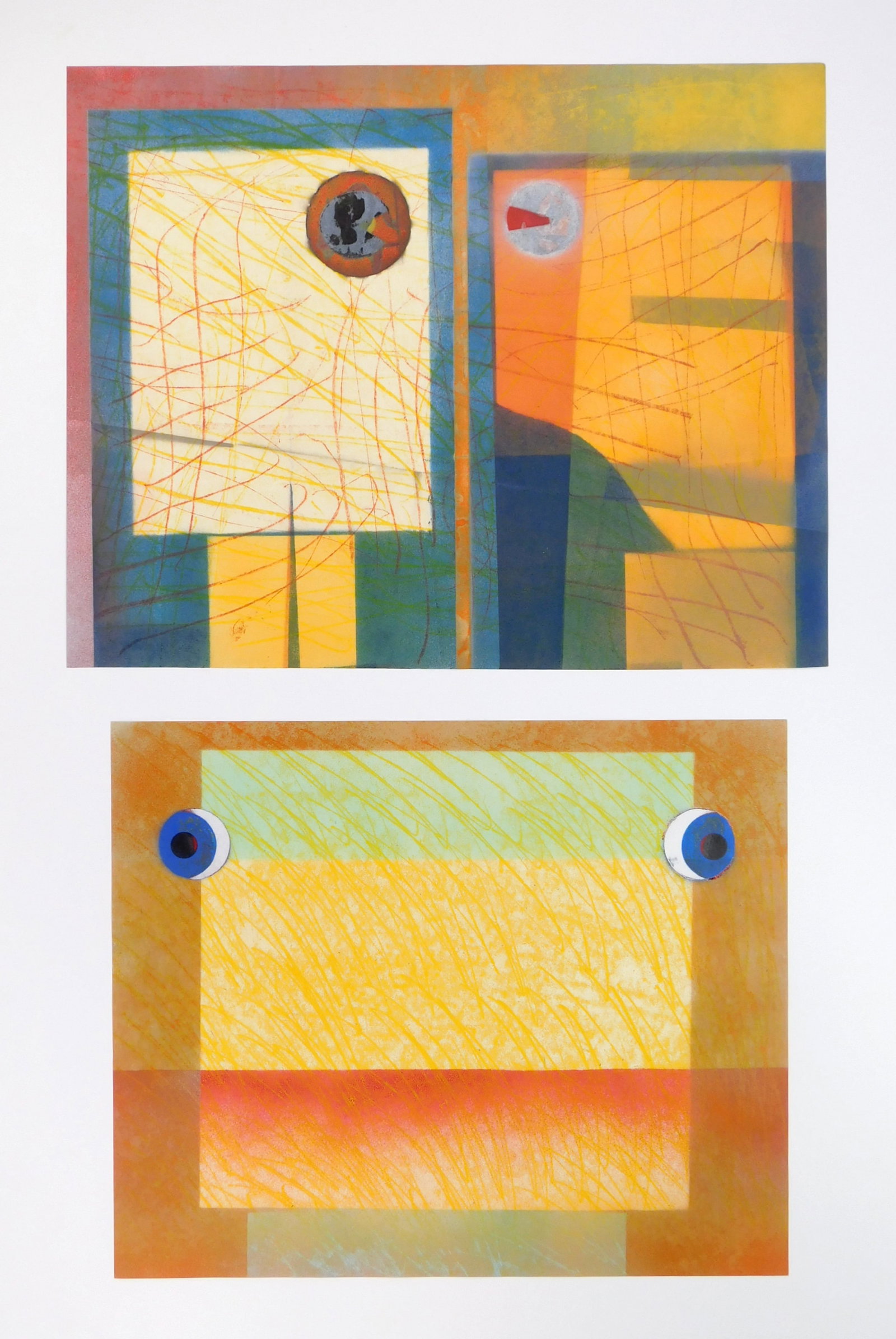 2 Marvin Jones (American, 1940-2005) monoprints (1 of 5)