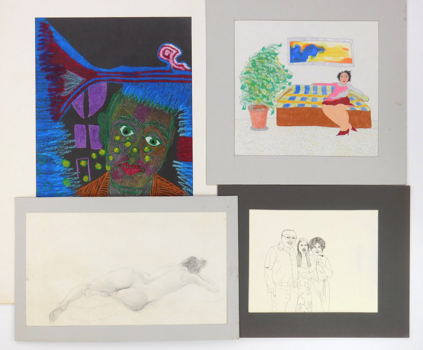 Maida Malin (American, 20th- 21st c.) mixed medias (1 of 5)