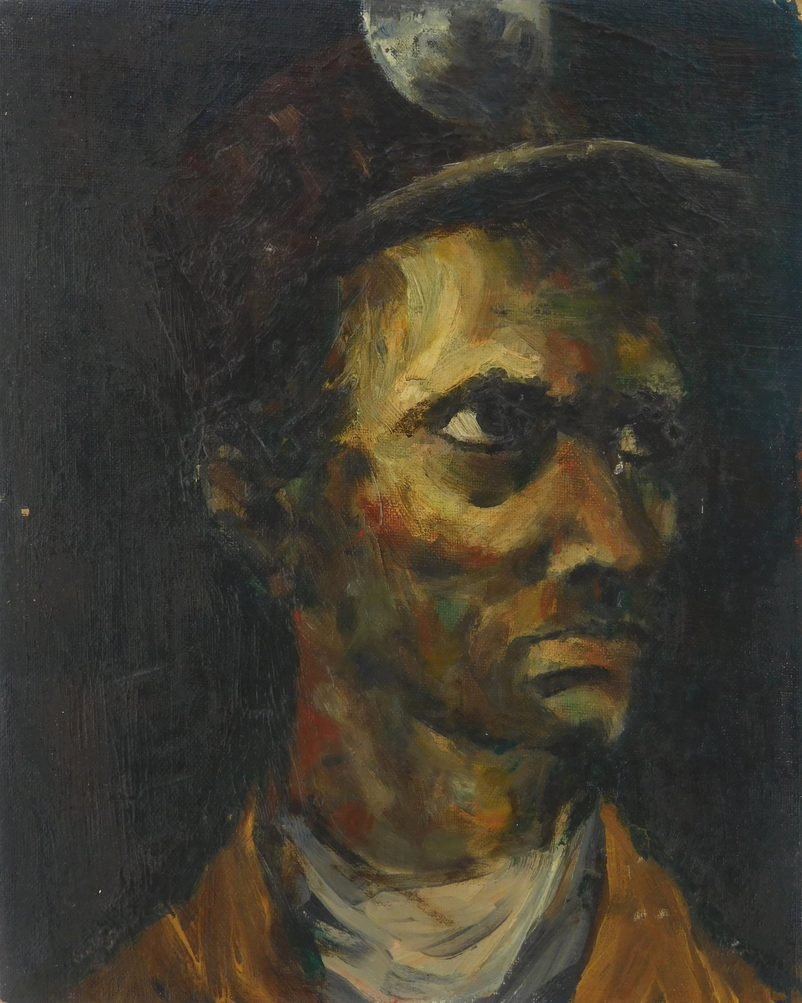 Attributed to Tom Wilson (American, 1931-2011) oil: Portrait of a Man oil on board, bears signature lower left. 9 7/8 x 7 7/8" Provenance: Private collection- Cleveland, OH *** PLEASE READ: IMPORTANT NOTE About S&H *** S&H of this a