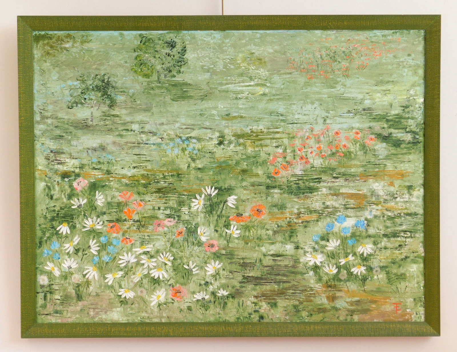Elizabeth Charleston (American, 1910-1997) oil: Field Flowers oil on canvas, 1965, monogramed lower right, signed, titled and dated verso, framed. 30 x 40" Provenance: Private collection- Shaker Heights, OH *** PLEASE READ: IMPORTAN