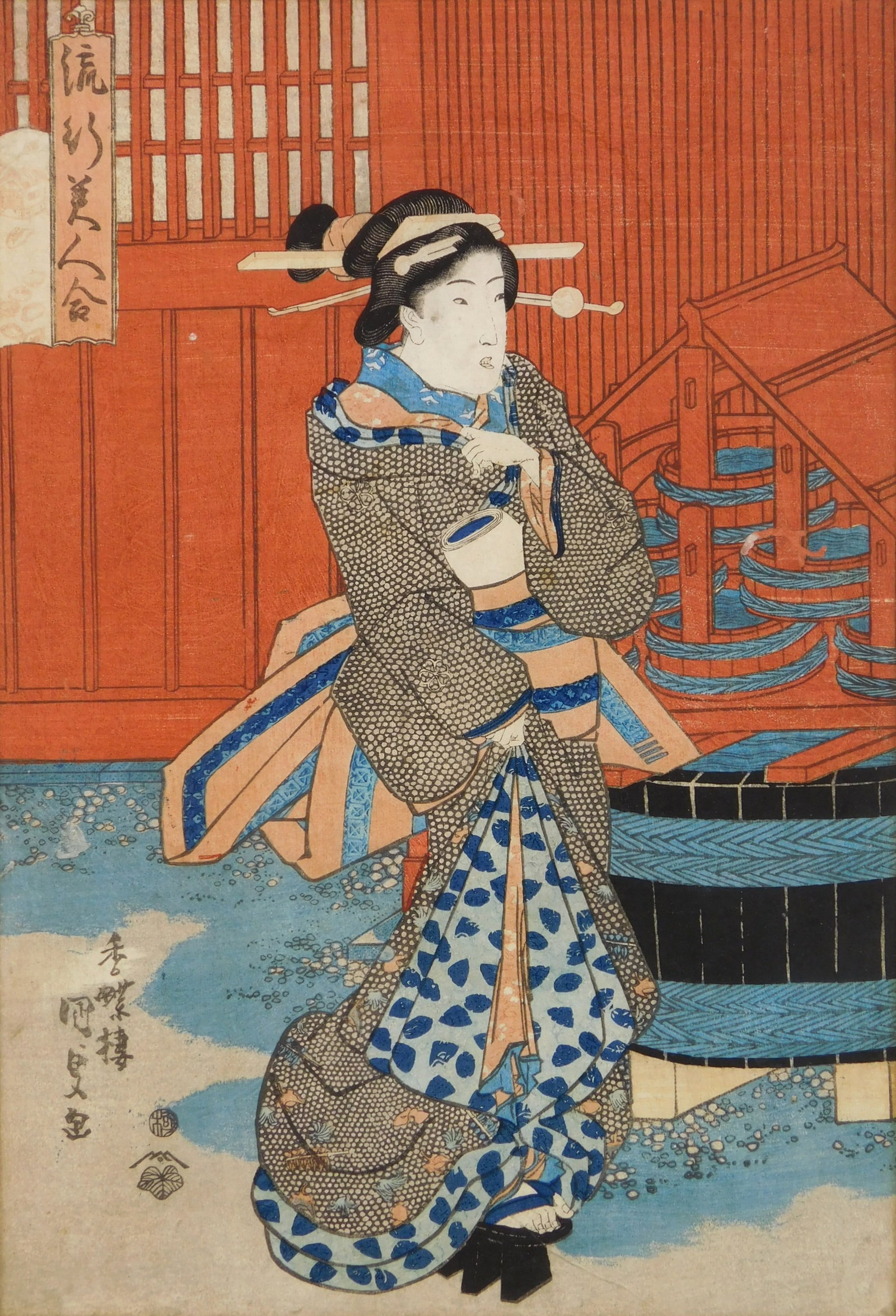 after Toyokuni III (Kunisada) Utagawa (Japanese 1786-1865) woodblock (1 of 8)