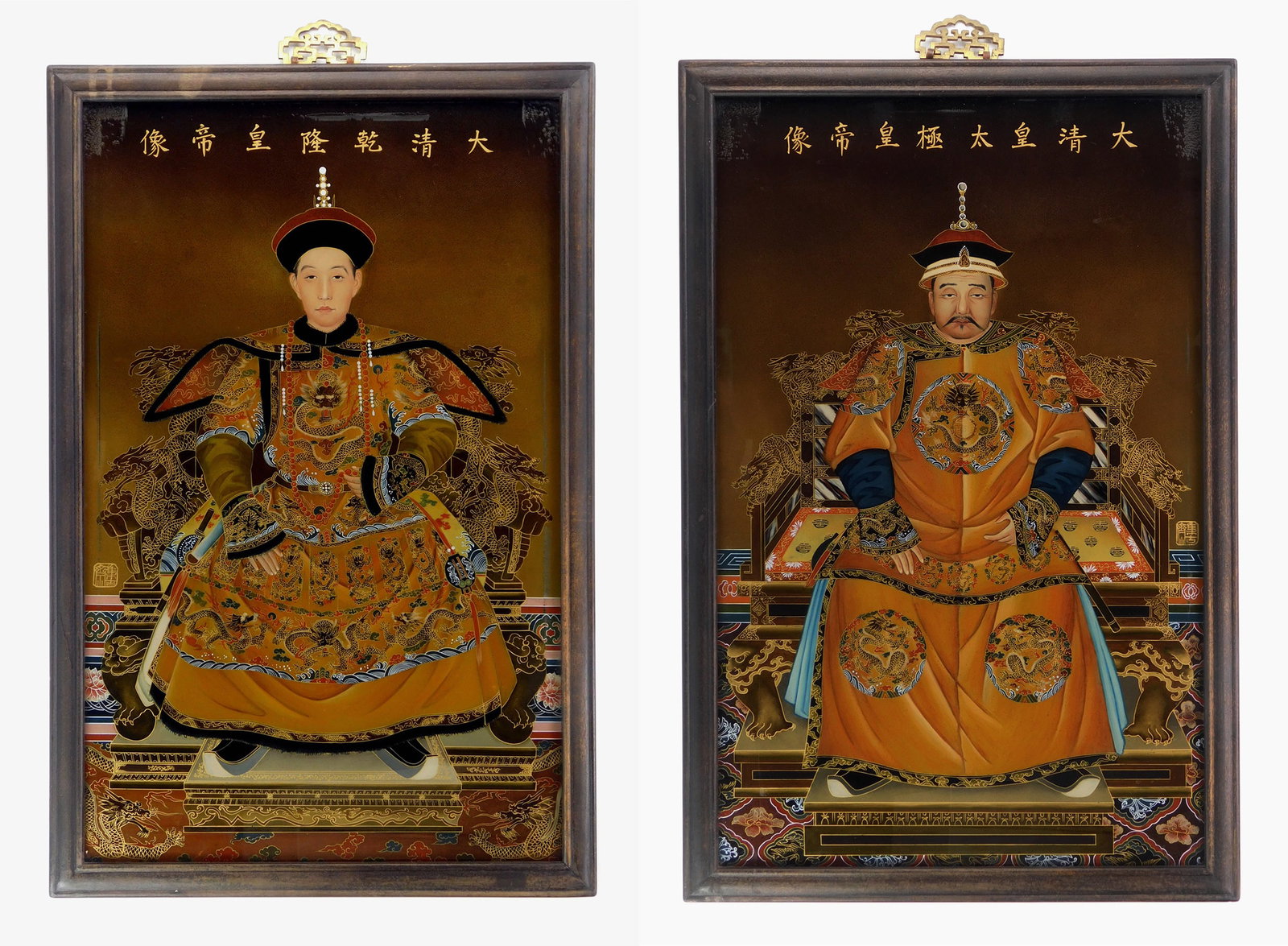 2 Chinese reverse paintings on glass (1 of 5)
