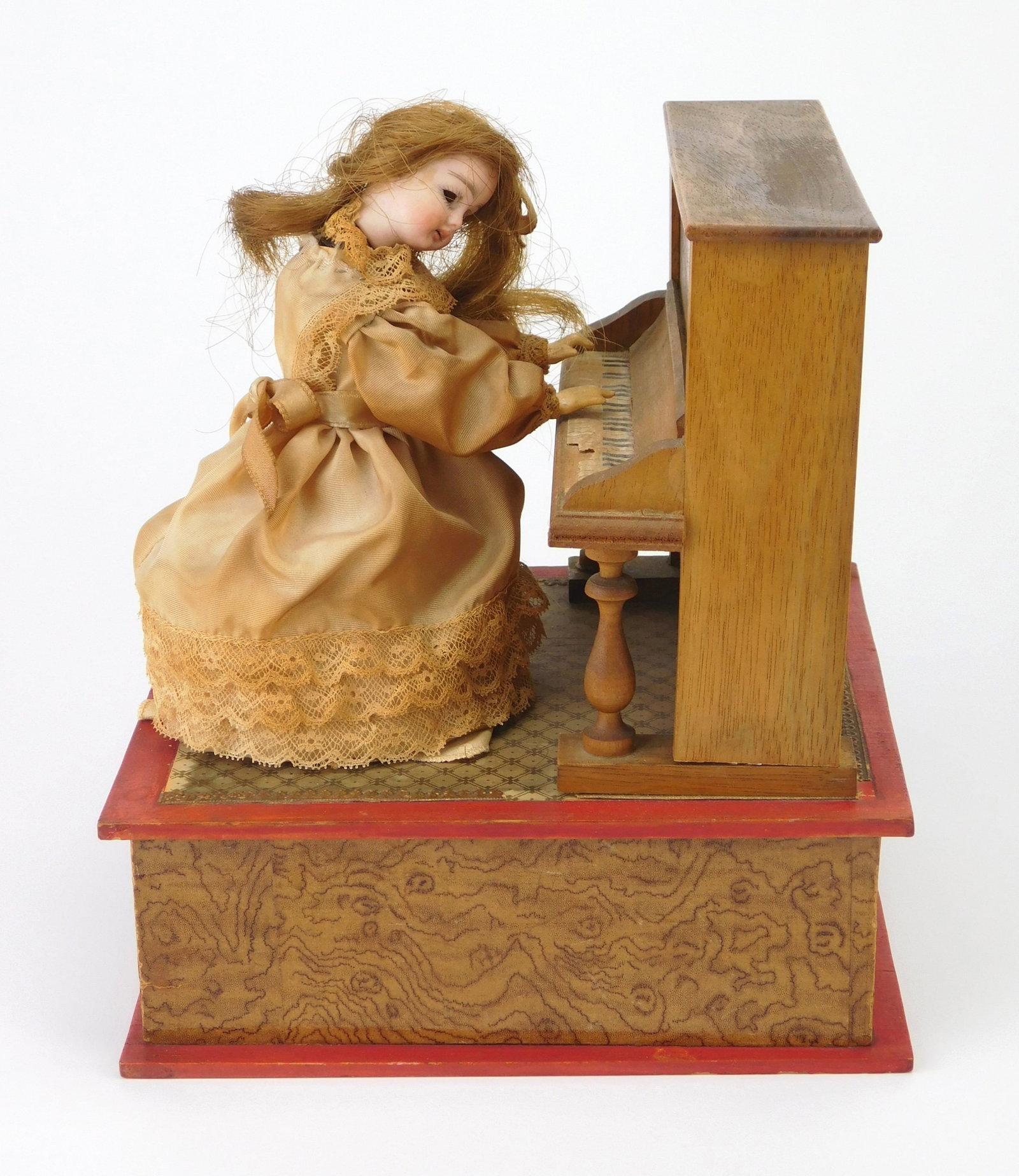 Crank Music Box Automaton Victorian Lady Playing Piano (1 of 5)