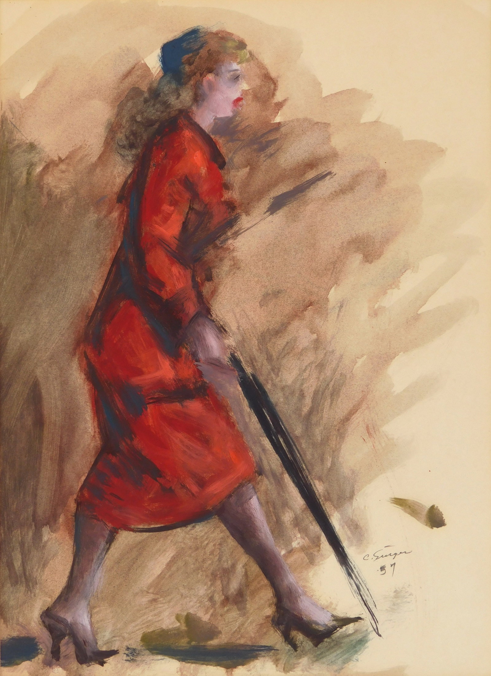 Clyde Singer (American, 1908-1999) watercolor (1 of 5)