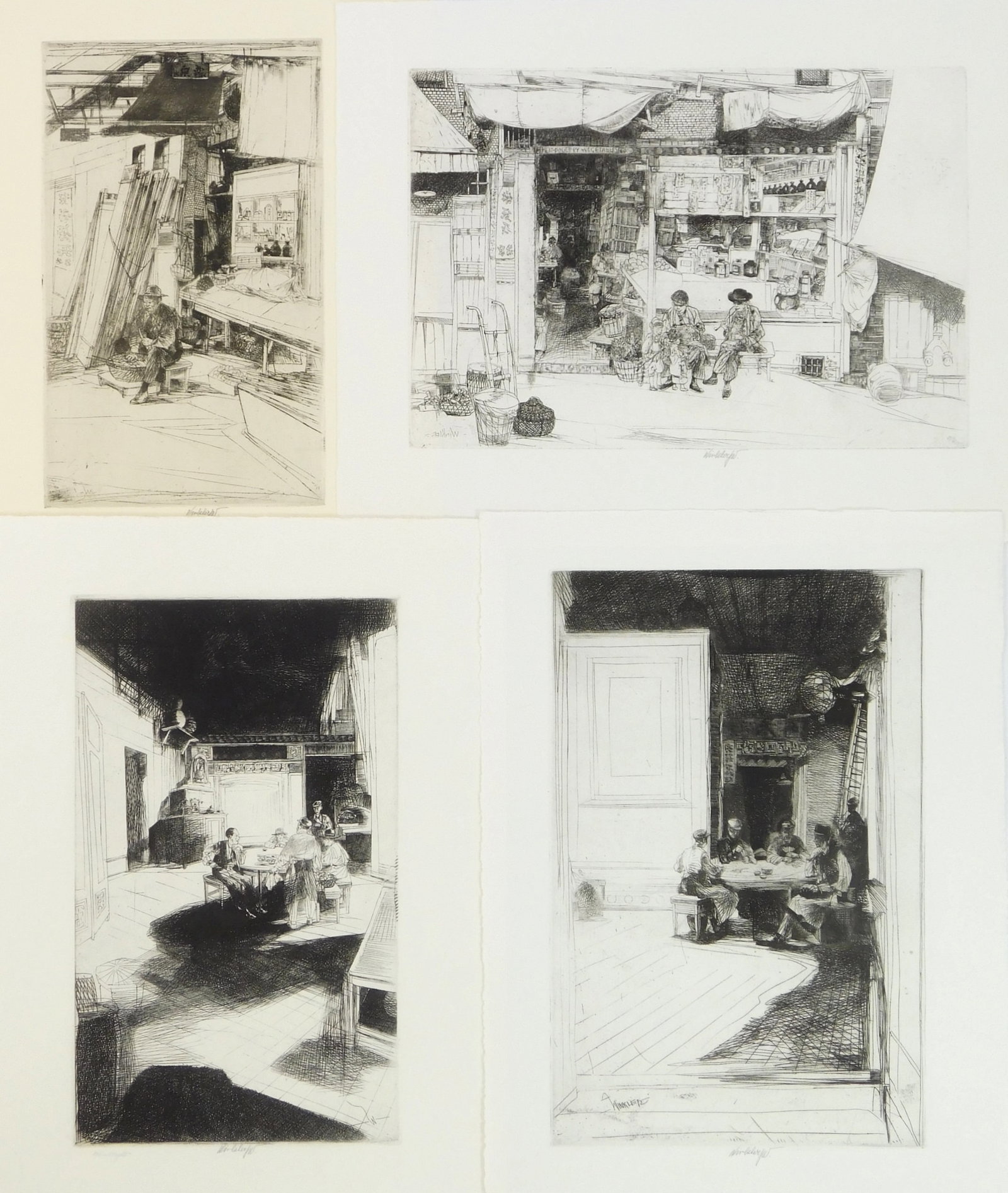 4 John Winkler (American, 1890-1979) etchings (1 of 9)