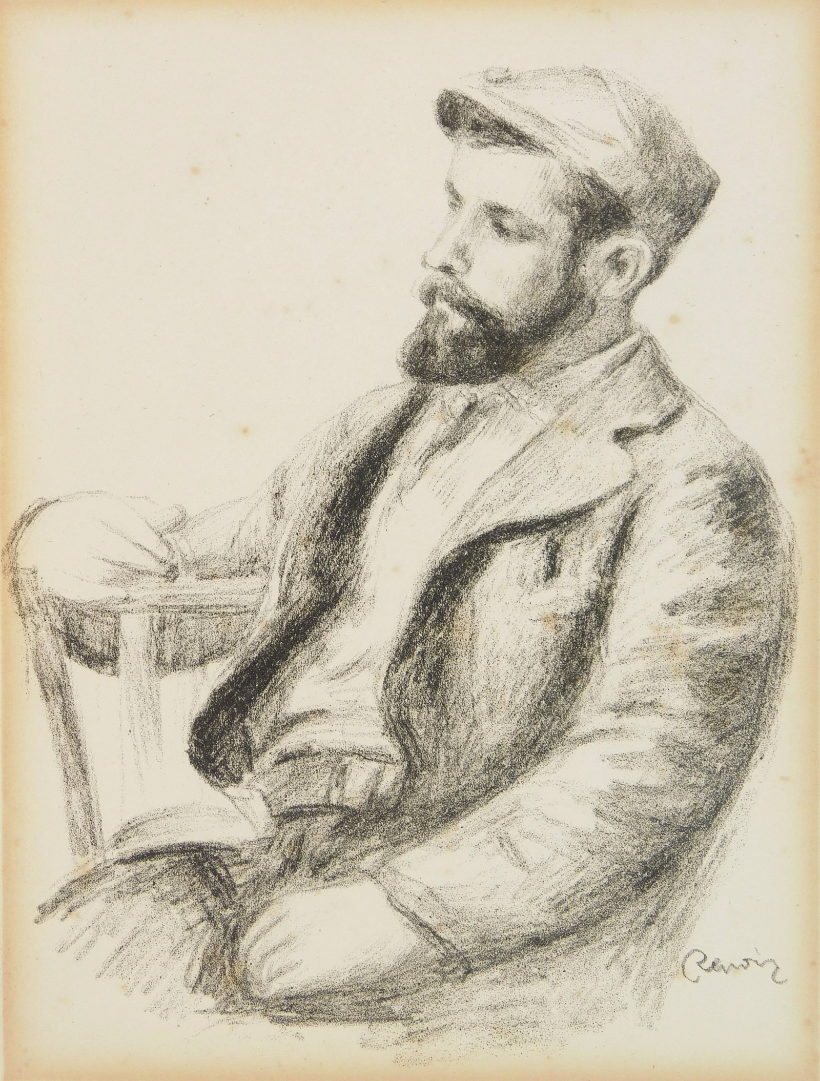 Pierre A. Renoir (French, 1841-1919) lithograph: Louis Valat lithograph, 1904, published in l'Album des Douze Lithographies Originales de Pierre August Renoir, Paris, A Vollard, 1919. 12 3/4 x 9 1/2'' Literature: Delteil