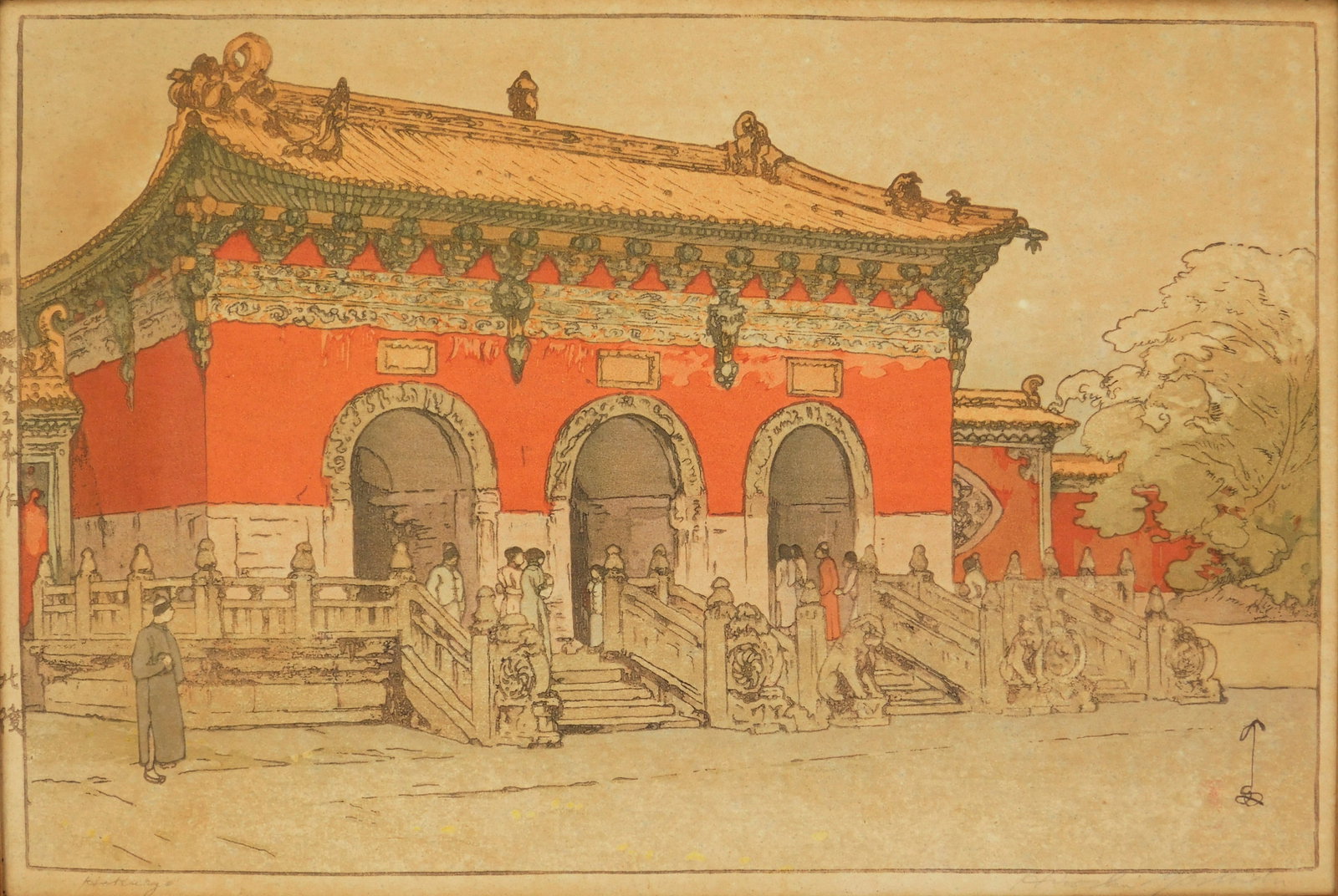 Hiroshi Yoshida (Japanese, 1876-1950) woodblock: Hokuryo woodblock in colors, 1937, signed in pencil with stamped title, from the Korea and Manchuria series. 9 1/2 x 14 5/8" Illustrated: Abe, pl. 210 Provenance: Private collecti