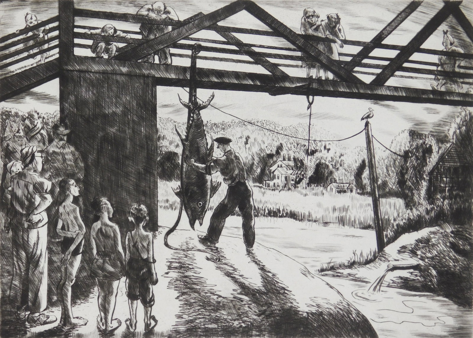 Peggy Bacon (American, 1895-1987) etching: An Object of Interest etching, 1942, signed and titled in pencil. 7 1/4 x 10 3/8'' Literature: Flint 138 Provenance: Private collection- Shaker Heights, OH *** PLEASE READ: IMPORTANT NOTE Ab