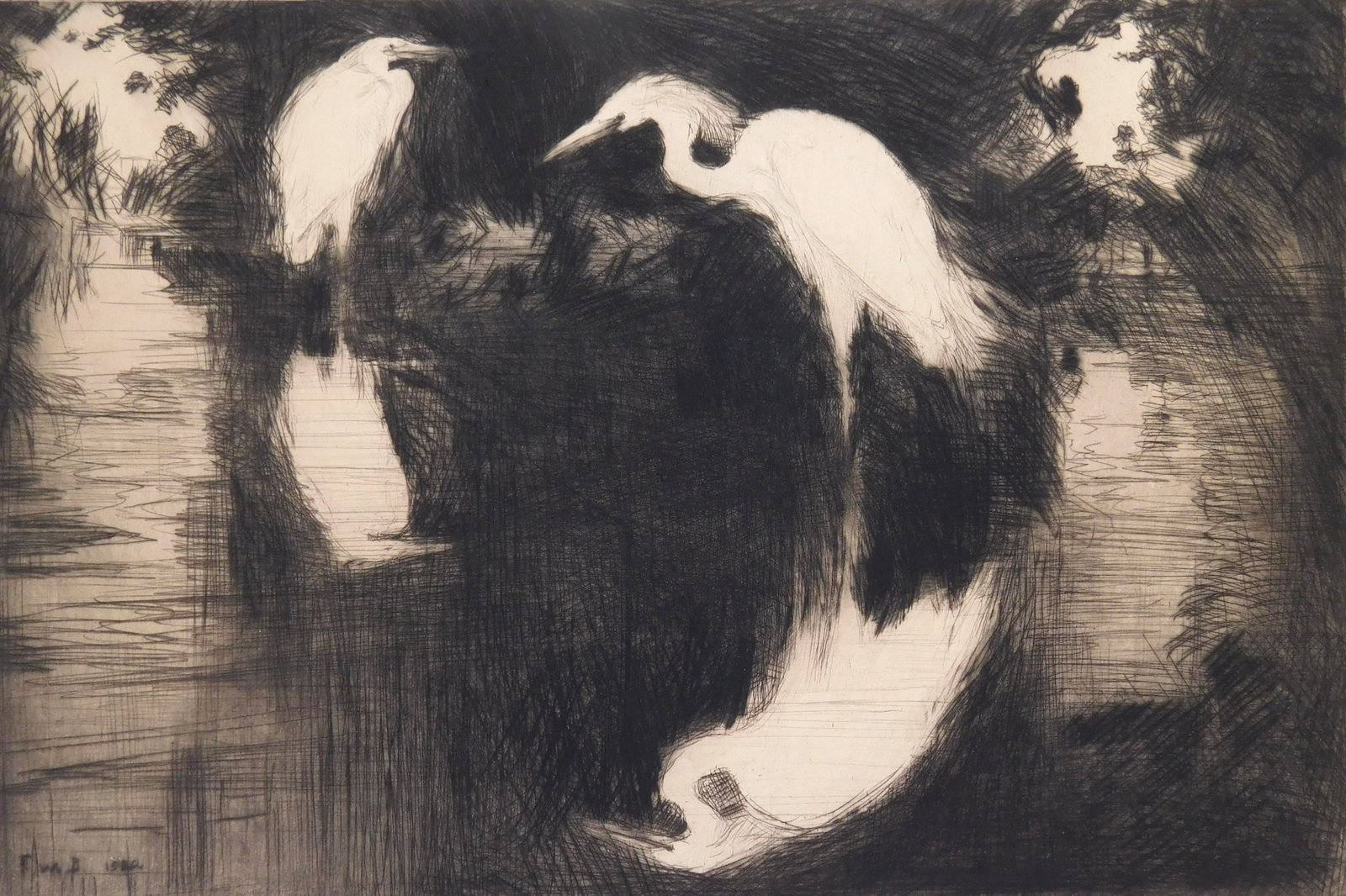 Frank W. Benson (American, 1862-1951) drypoint (1 of 4)