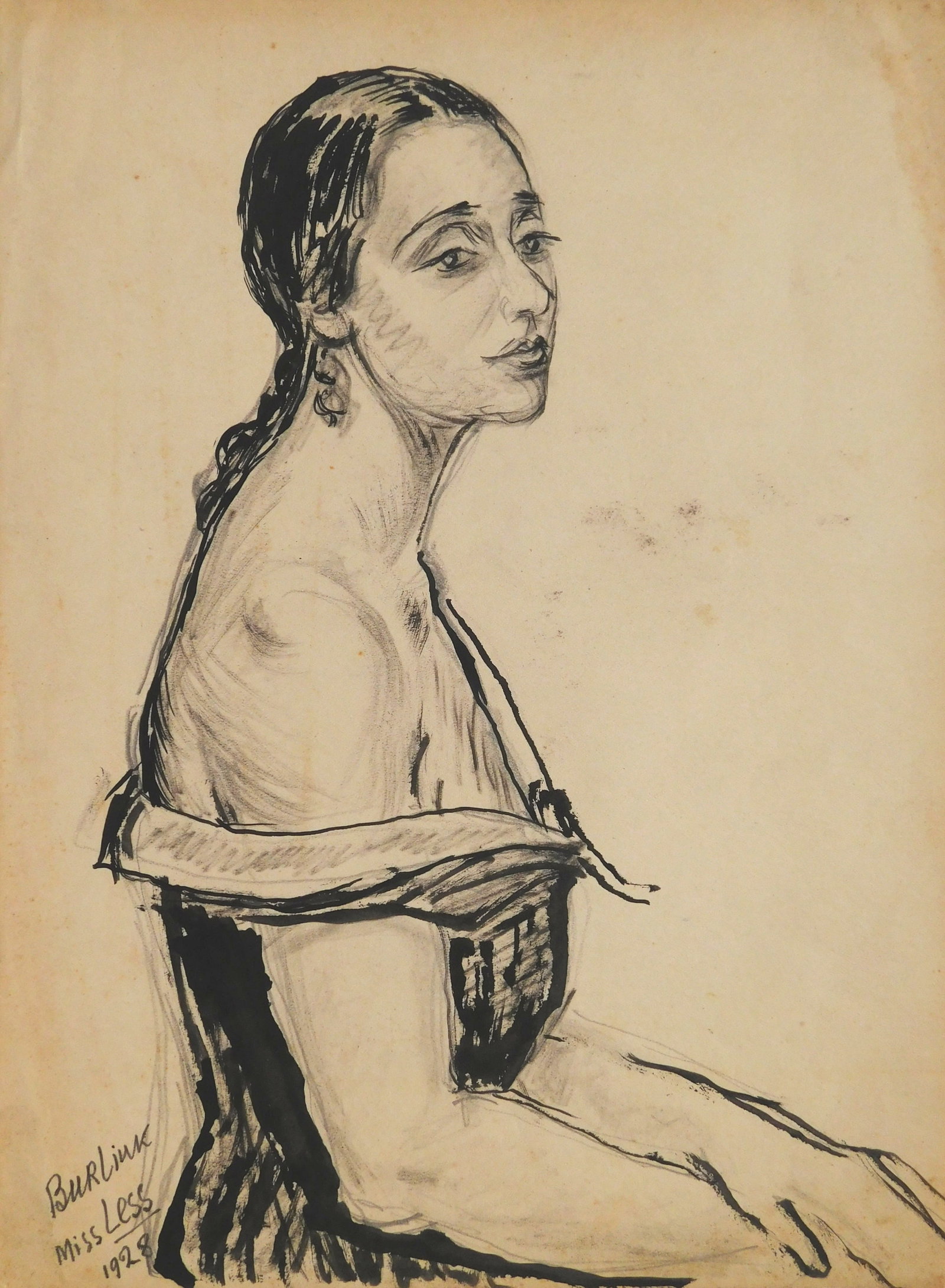 David Burliiuk (American, 1882-1967) mixed media drawing (1 of 4)