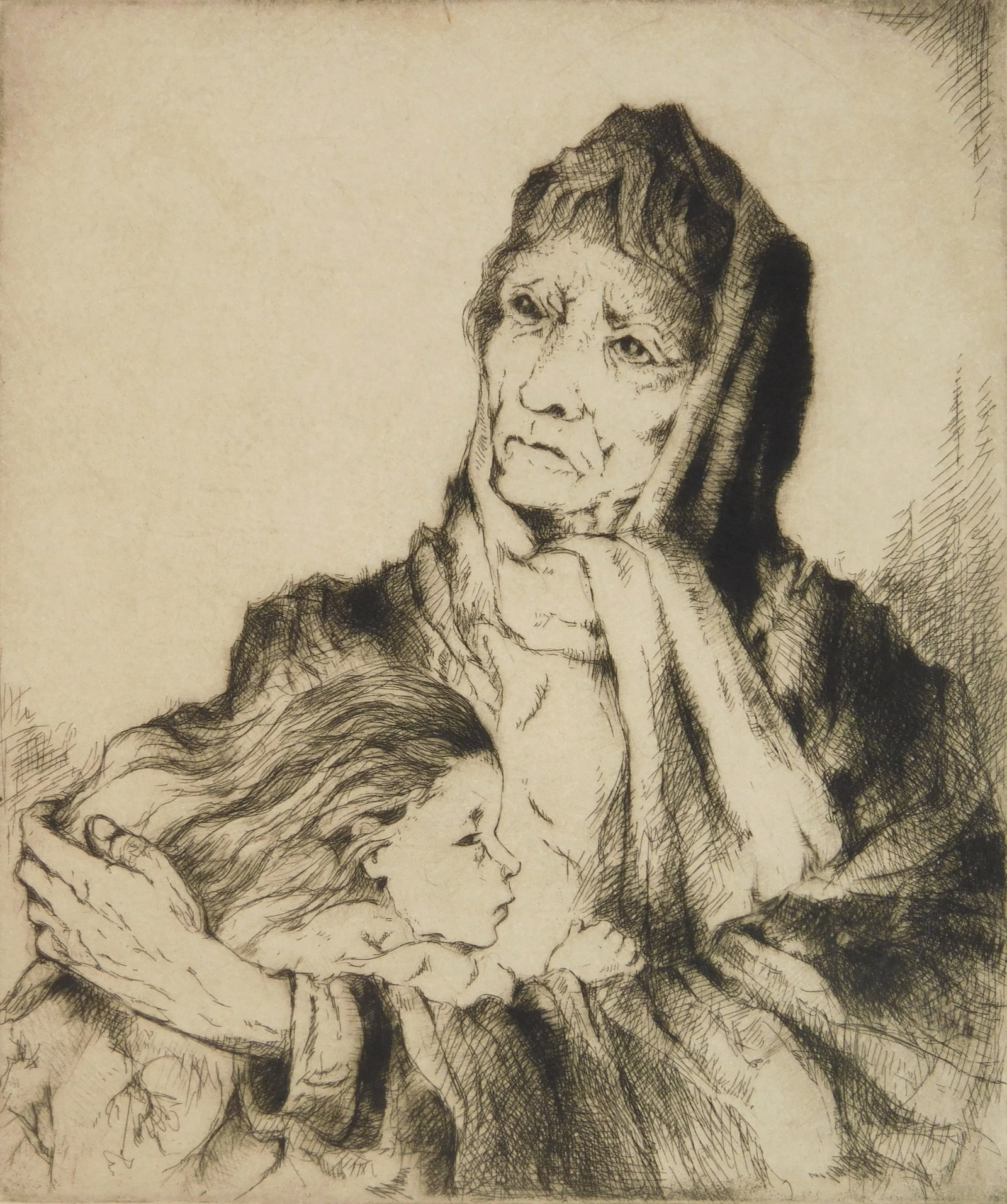 Gene Kloss (American, 1903-1996) drypoint (1 of 5)
