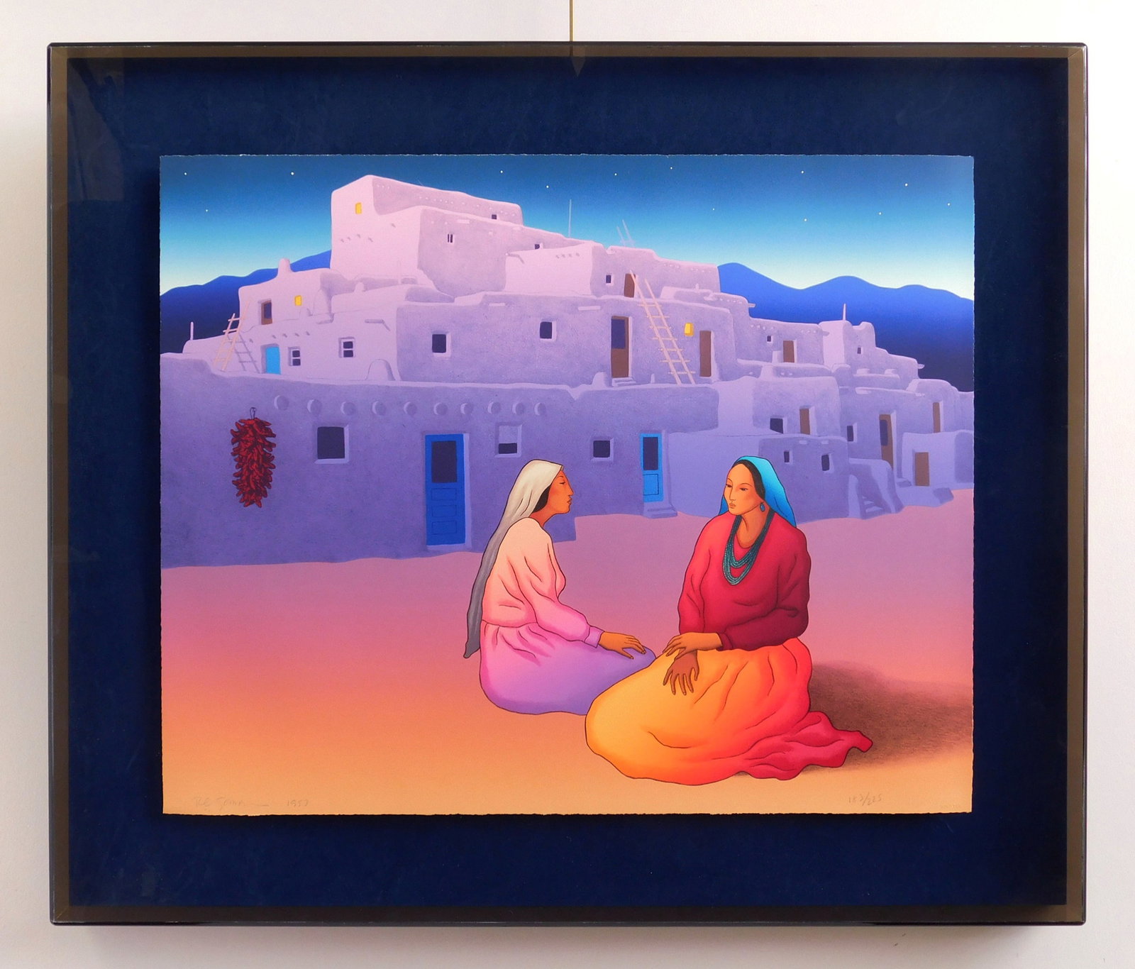 R. C. Gorman (Dine, 1931-2005) lithograph: Taos Storyteller lithograph in colors, 1993, signed, dated and numbered 183/225 in pencil, framed. 25 1/2 x 31 3/4" Provenance: Private collection- Brecksville, OH *** PLEASE READ: IMPORTAN
