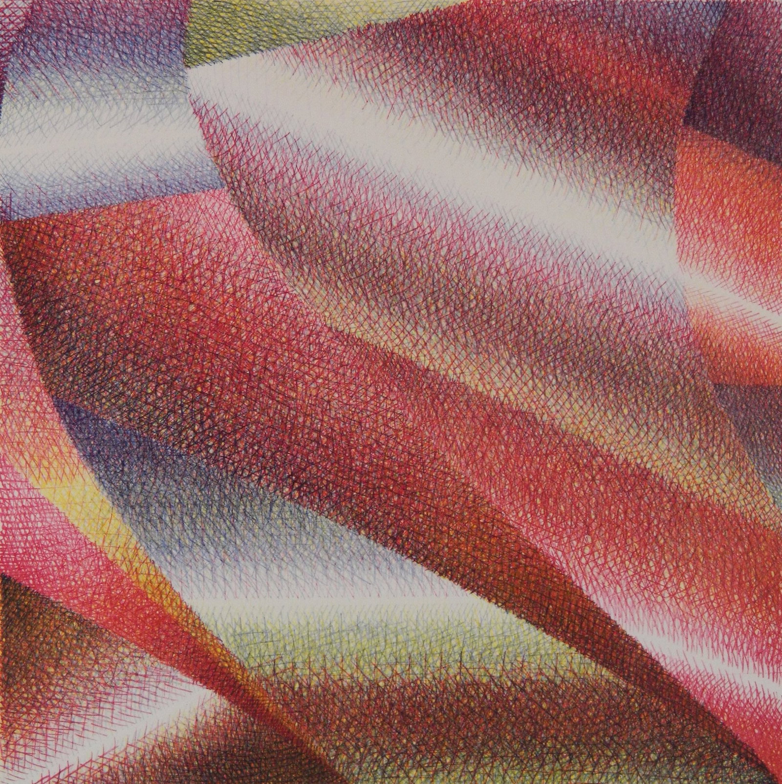 Samia Halaby (Palestinian/ American, 1936- ) lithograph: Cleveland lithograph in colors, 1974, signed, dated, titled and numbered in pencil, edition of 250 plus 10, The Print Club of Cleveland publication no. 53. 14 x 14