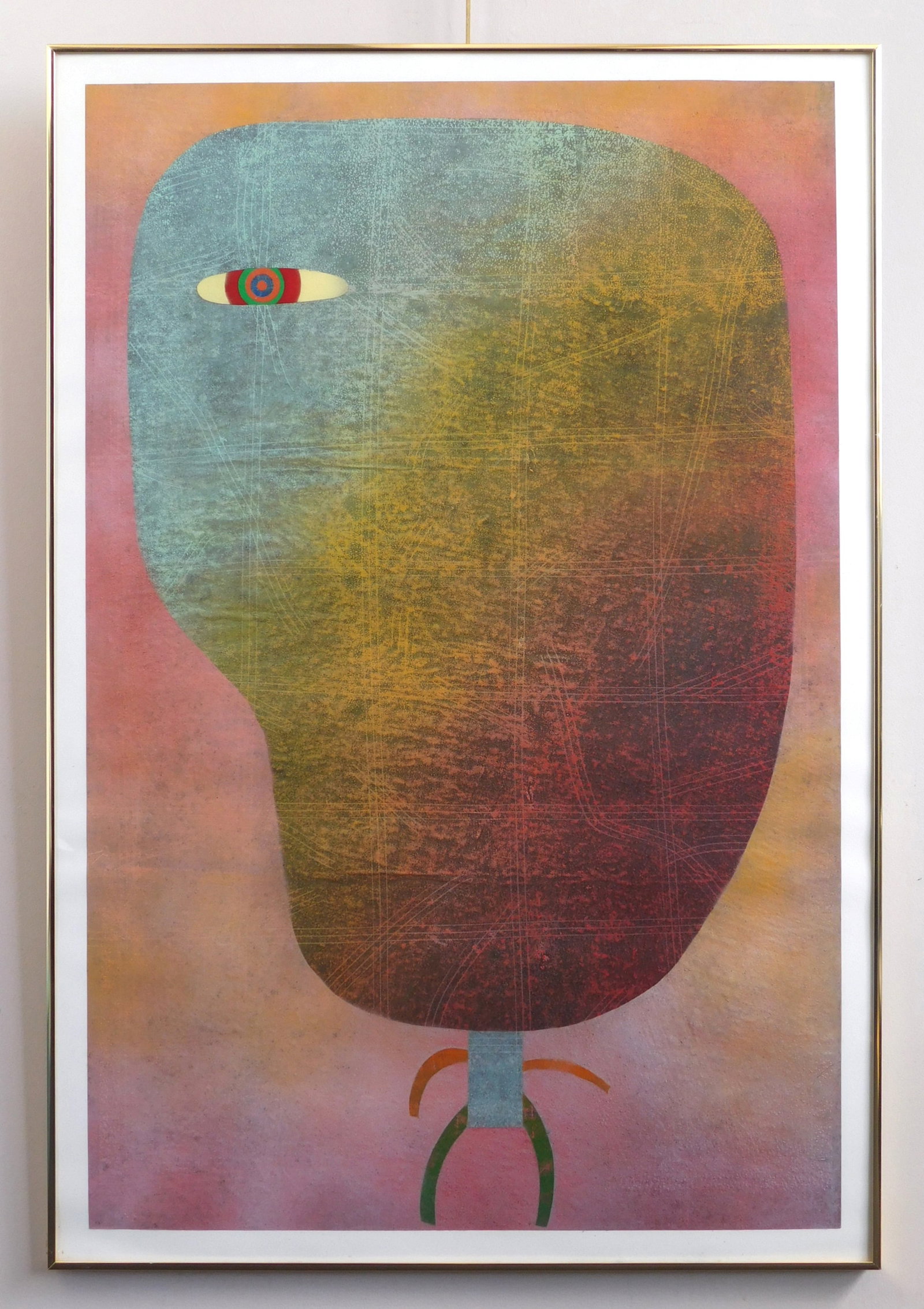 Marvin Jones (American, 1940-2005) monprint: Figure #22 monoprint in color, framed. 37 1/2 x 24 1/2" Provenance: Estate of the artist *** PLEASE READ: IMPORTANT NOTE About S&H *** S&H of this auction will be handled by "Shipp
