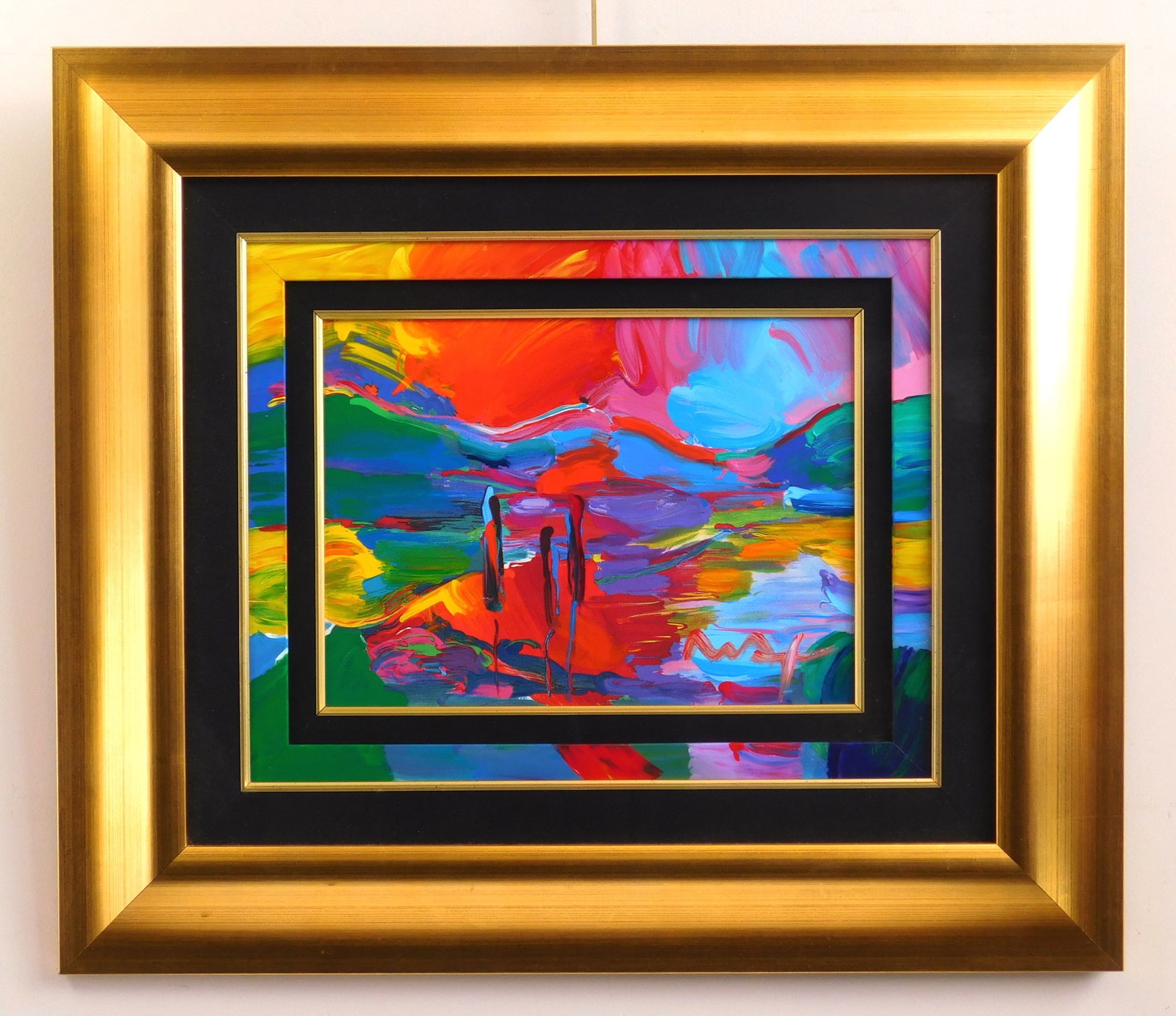 Peter Max (German/American, 1937- ) mixed media: Four Seasons: Autumn acrylic over print, circa 2003, signed at lower right, framed. 10 3/4 x 15" Provenance: Private collection- Columbus, OH *** PLEASE READ: IMPORTANT NOTE About S&H ***