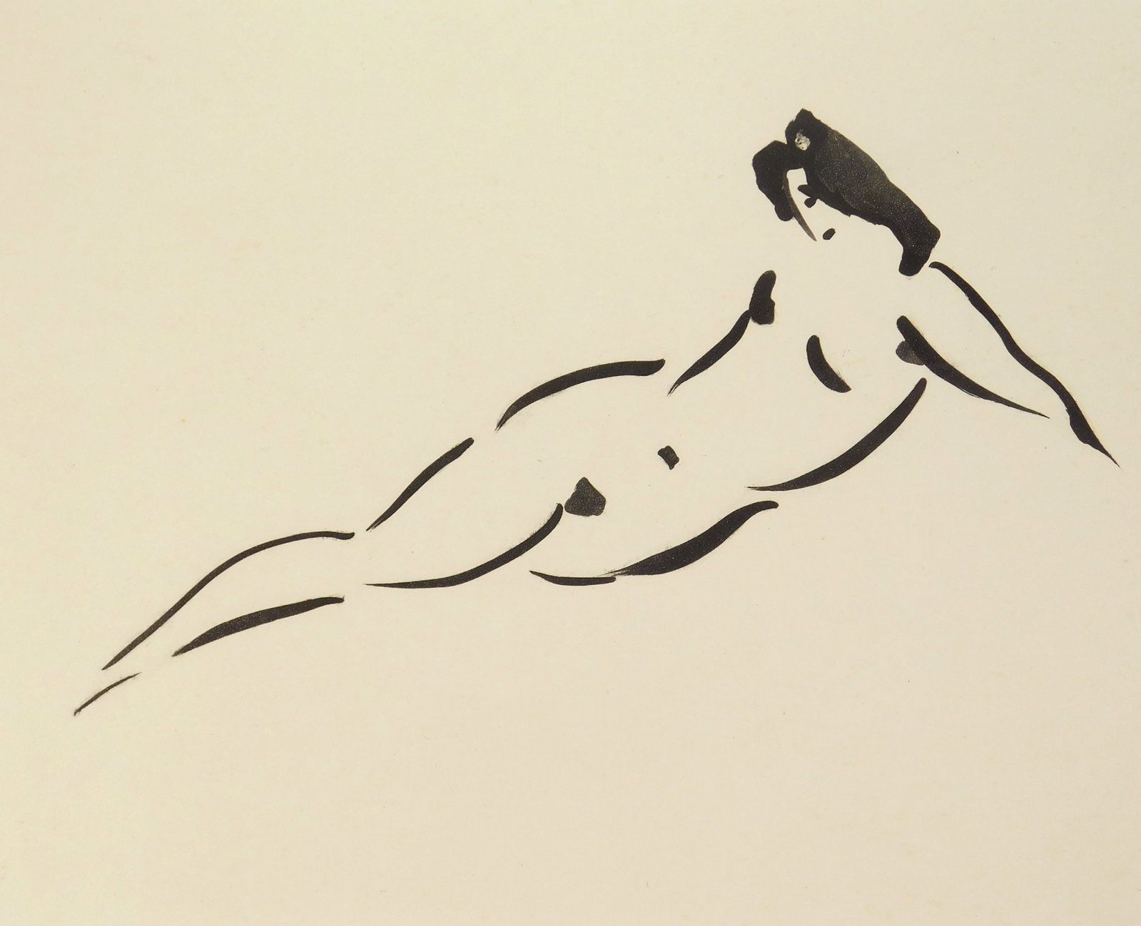 Ruben Nakian (American, 1917-1986) etching: Reclining Woman etching, signed and annotated A.P. in pencil. 13 3/4 x 16 7/8" Provenance: Private collection- new Orleans, LA *** PLEASE READ: IMPORTANT NOTE About S&H ***<
