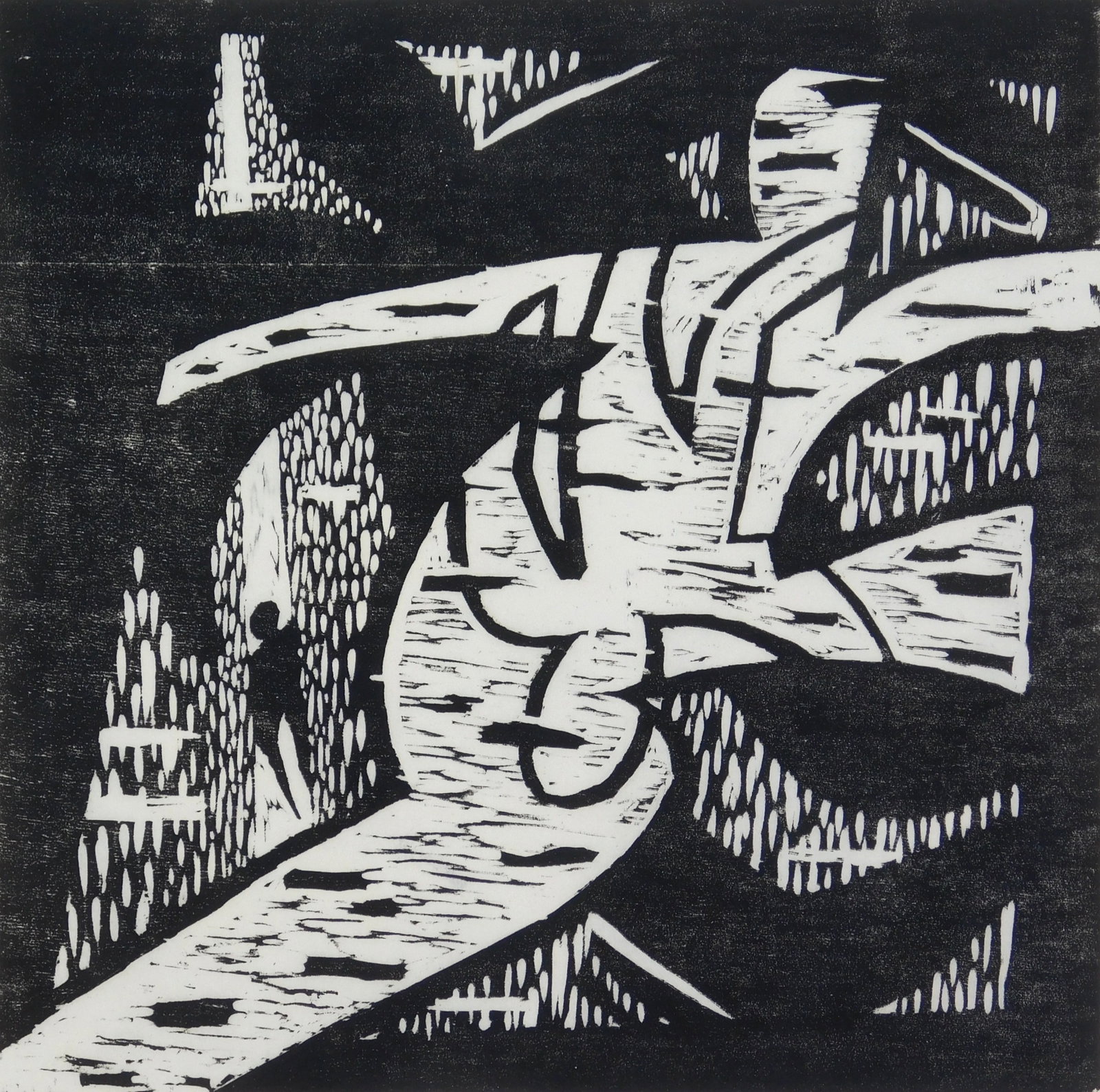 Mary Owen Rosenthal (American, 1928-2017) woodcut: Small Grotto I woodcut, signed, titled and numbered 1/10 in pencil. 12 x 12" Provenance: A Cleveland area non-profit *** PLEASE READ: IMPORTANT NOTE About S&H *** S&H of this auction wil