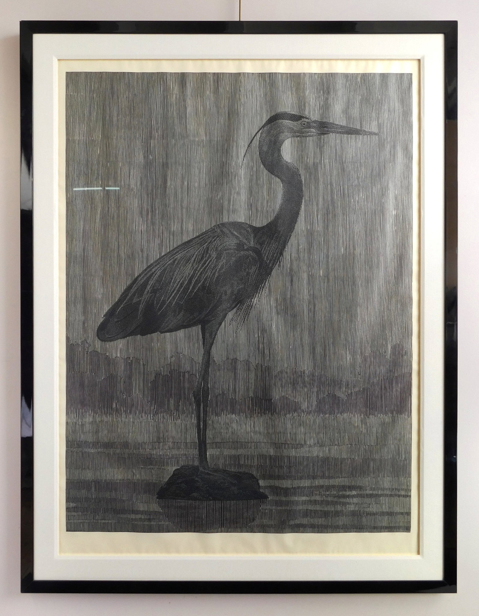 Richard Ryan (British, 1950- ) woodcut: Bird I woodcut, 2008, signed, dated, titled and numbered 13/25, matted and framed. 40 1/2 x 53 1/2" Provenance: Private collection- Palm Beach Gardens, FL *** PLEASE READ: IMPORTANT NOTE About S&
