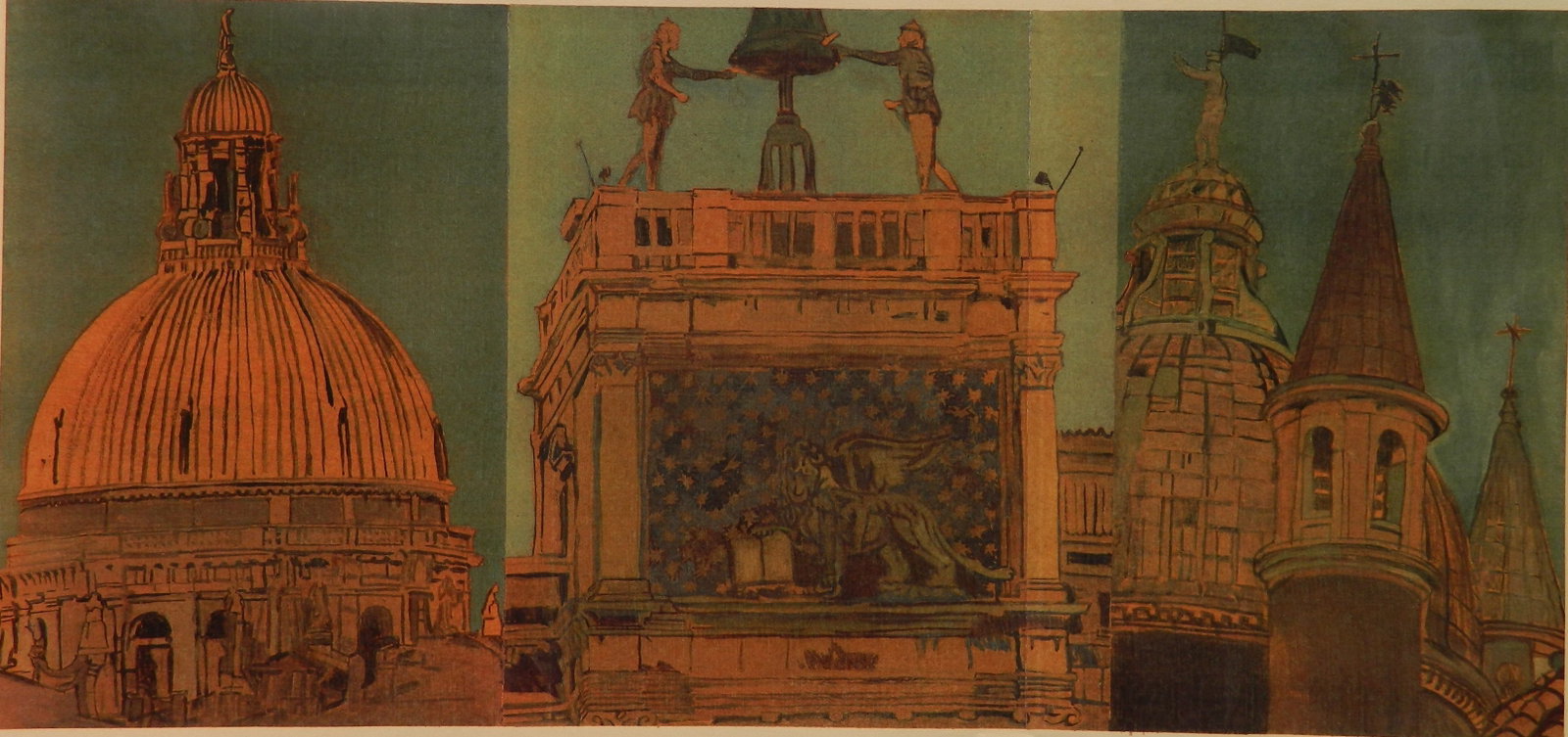 Phyllis Seltzer (American, 1928-2023) print: Venetian Sky electrostatic copier and heat transfer, 1988, signed and dated 1989 in pencil, edition of 260, The Print Club of Cleveland publication no. 66 for 1988. &n