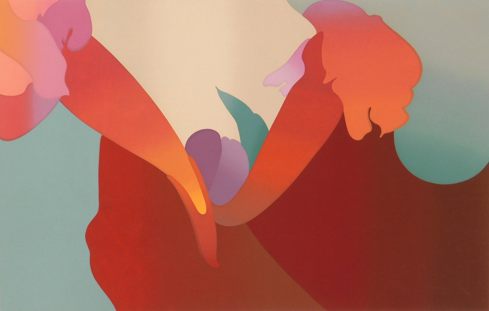 Eugenia Torgerson (American, 1944- ) silkscreen: Offering in Paradise silkscreen in colors, 1981, singed, dated, titled and numbered 23/45 in pencil. 17 1/4 x 27" Provenance: Private collection- Brecksville, OH *** PLEASE READ: IMPORTANT 