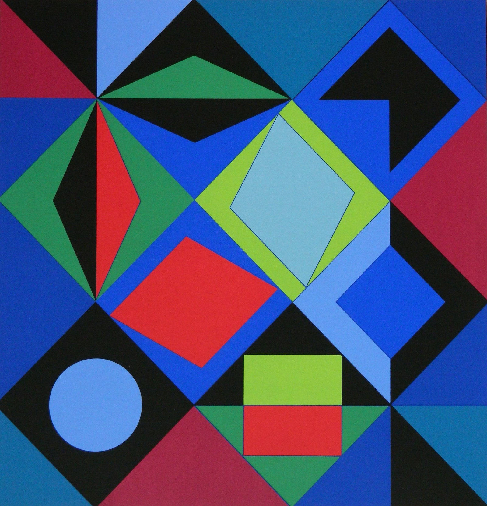 Victor Vasarely (Hungarian/French 1906-1997) silkscreen: Sikra - MC silkscreen in colors, 1968, signed in pencil, edition of 260, The Print Club of Cleveland publication no. 46, matted. 10 1/4 x 9 7/8'' Provenance: A Cleveland area non-p