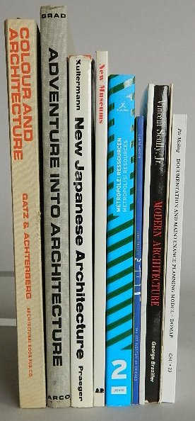 10 books on Architecture: 10 Books on Architecture- 1.Gatz, Konrad and Gerhard Achterberg. Colour and Architecture. New York, NY: Architectural Book Publishing Co., 1967. 2.Grad, Bernard John. Adventure Into Architecture. New 
